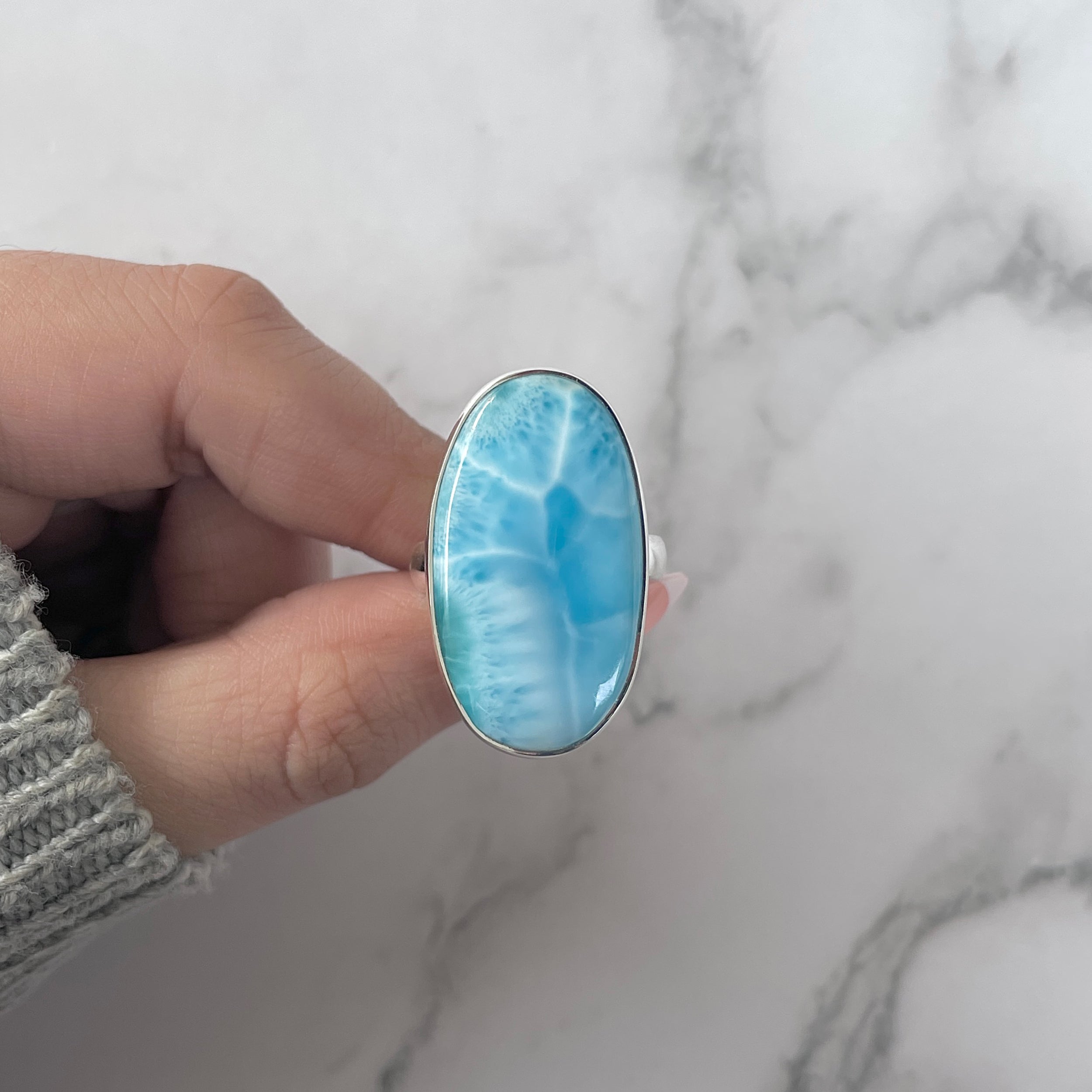 Larimar Adjustable Ring-(LAR-R-1254.)