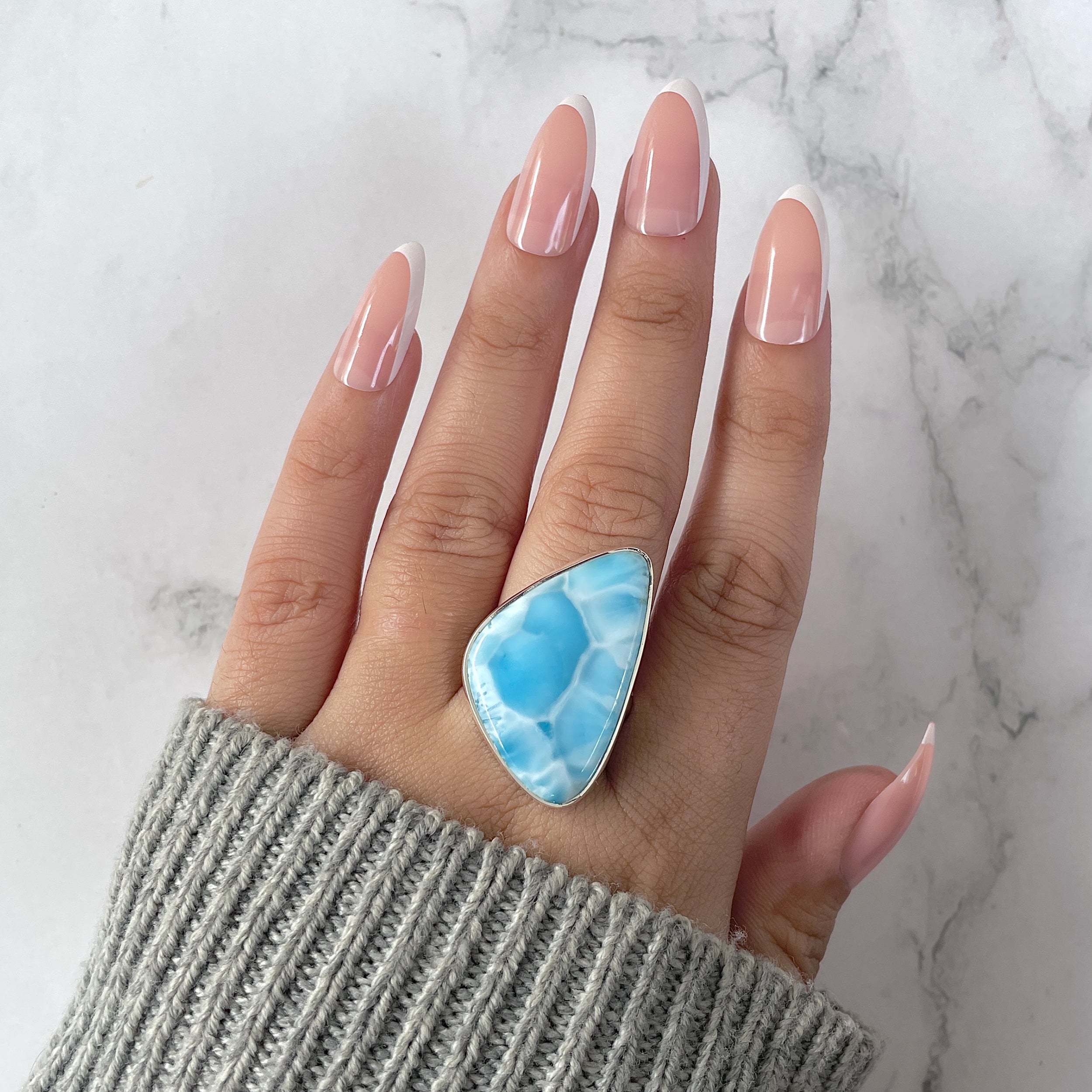 Larimar Adjustable Ring-(LAR-R-1255.)