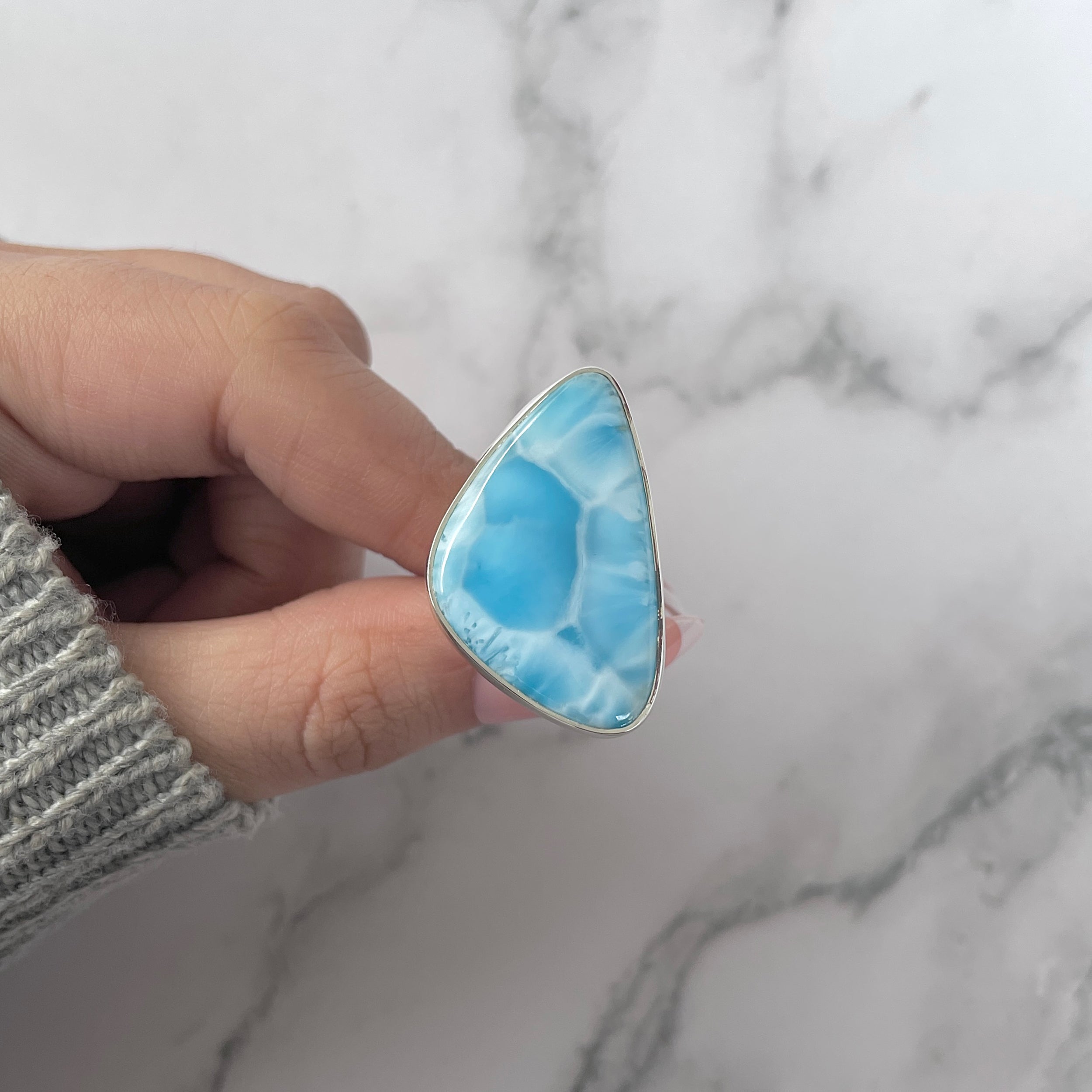 Larimar Adjustable Ring-(LAR-R-1255.)