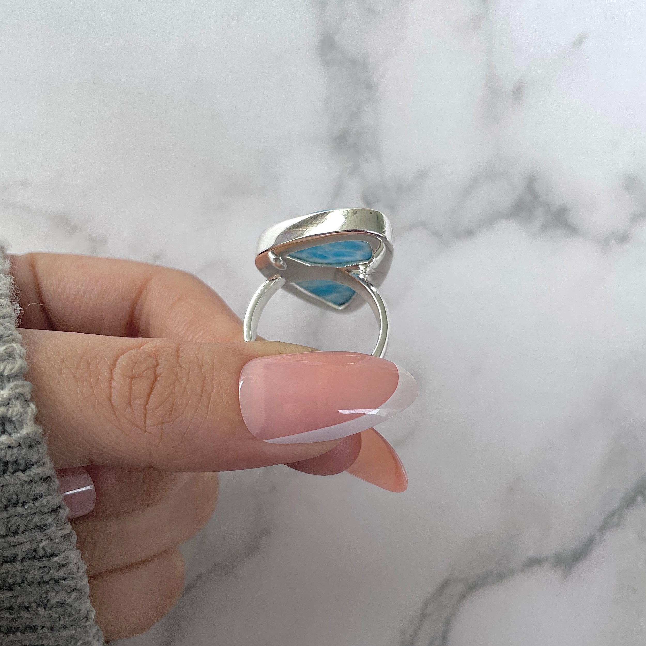 Larimar Adjustable Ring-(LAR-R-1255.)