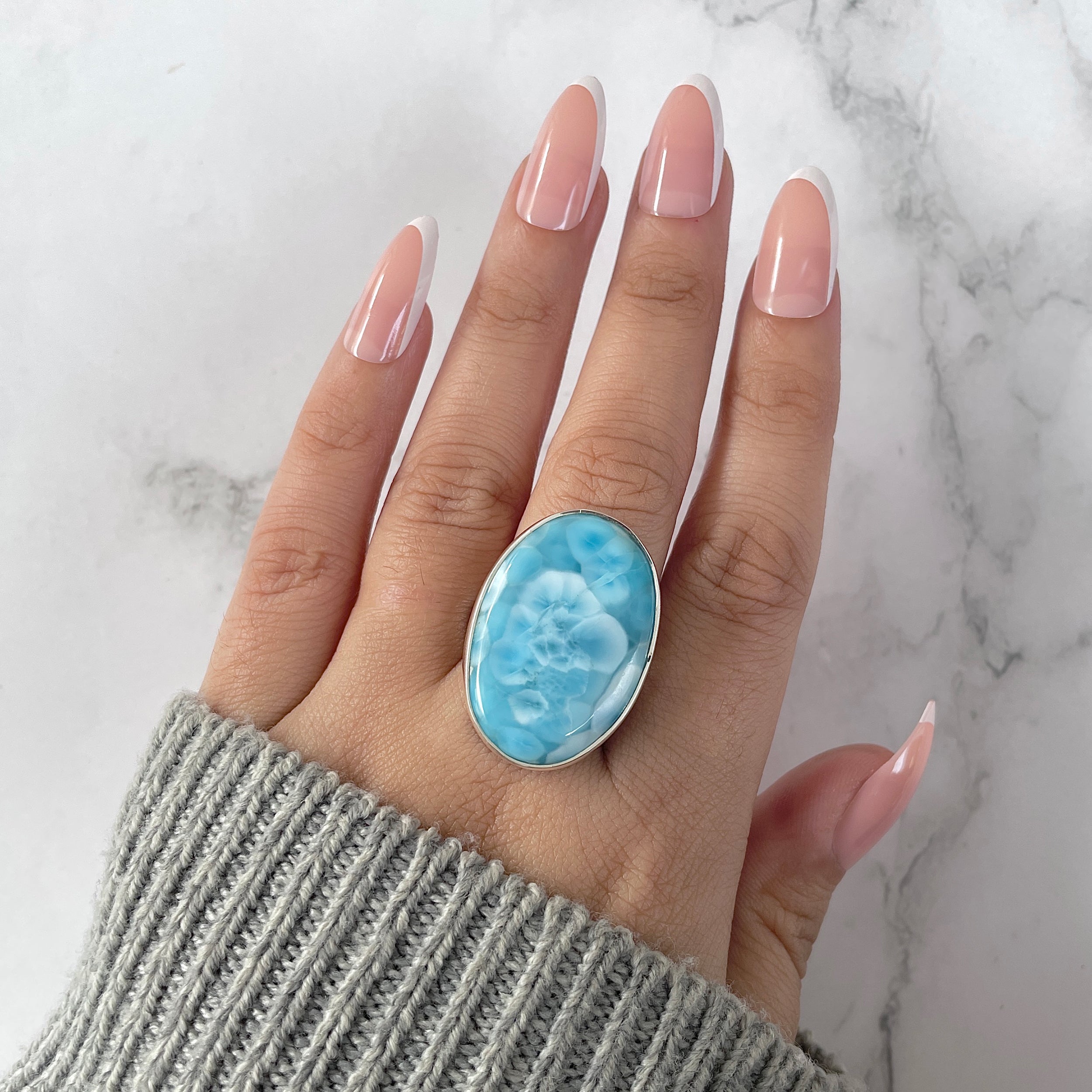 Larimar Adjustable Ring-(LAR-R-1256.)