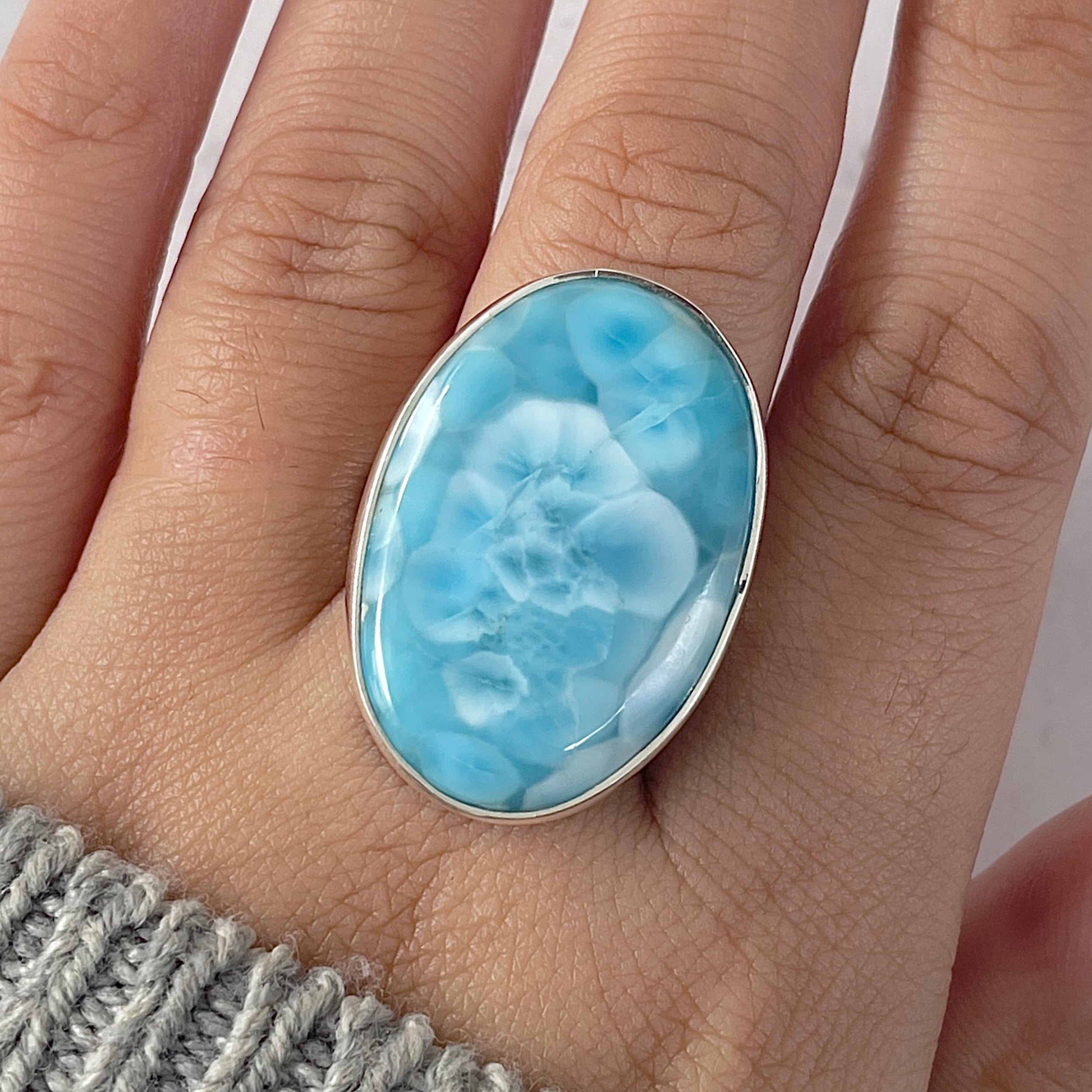 Larimar Adjustable Ring-(LAR-R-1256.)