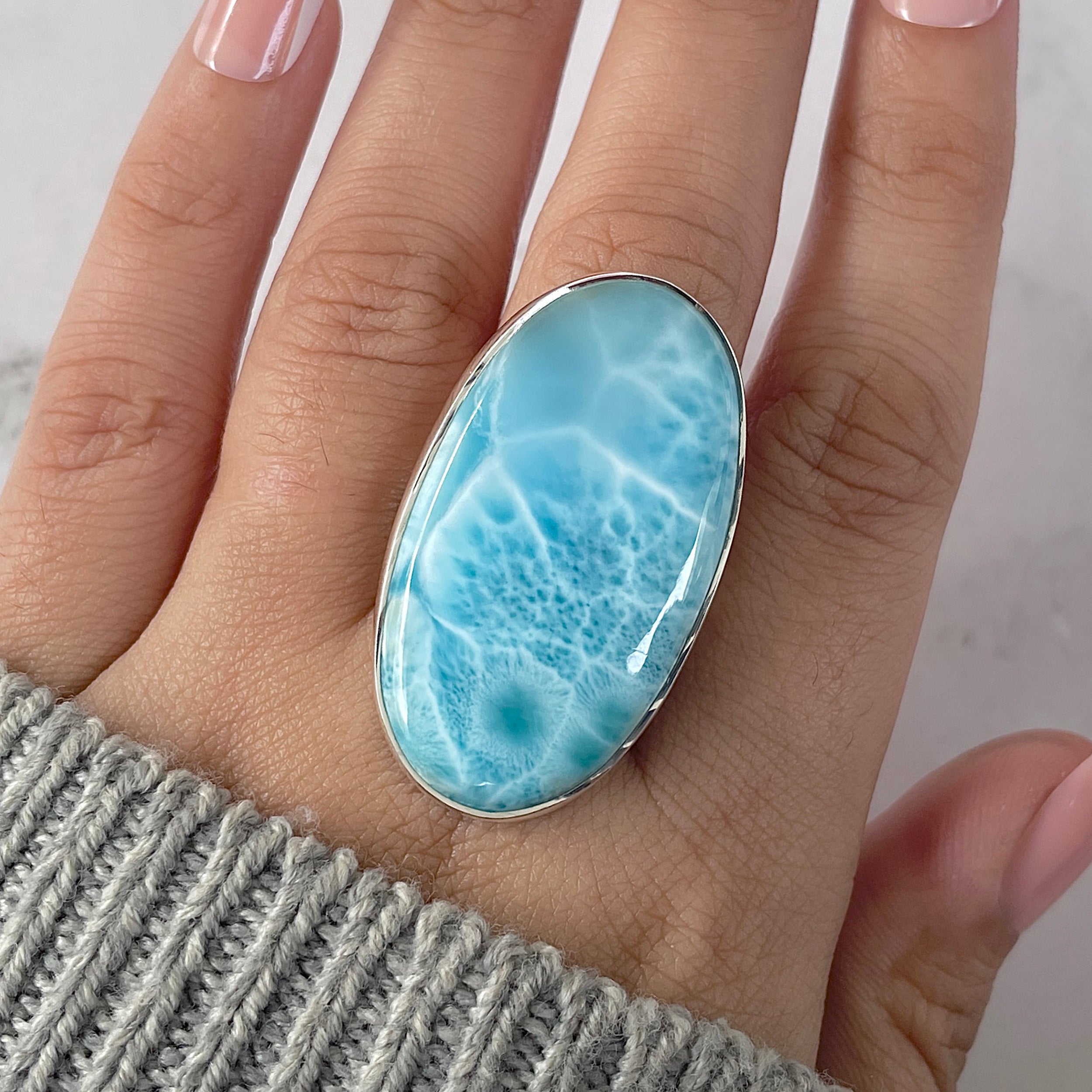 Larimar Adjustable Ring-(LAR-R-1257.)