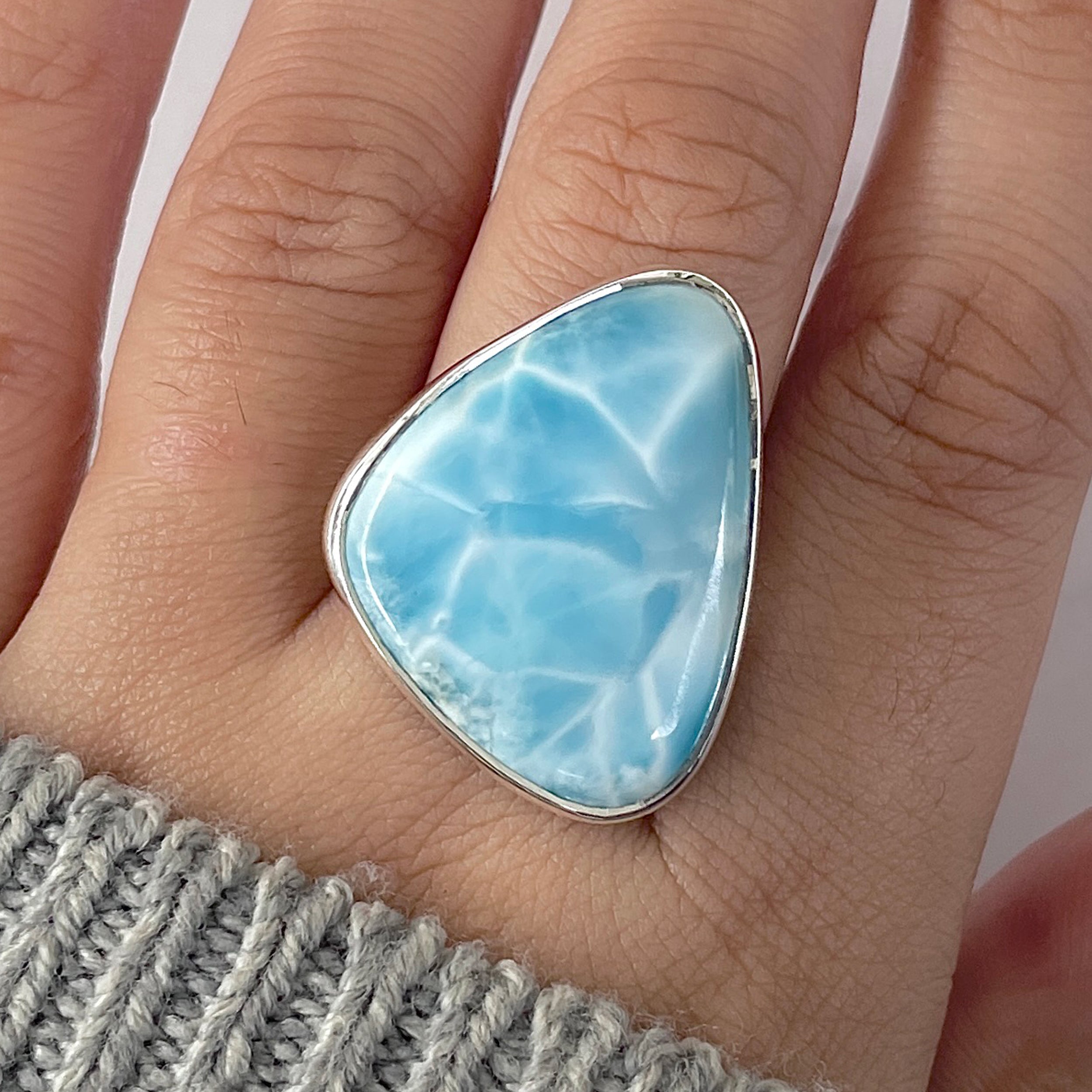 Larimar Adjustable Ring-(LAR-R-1258.)