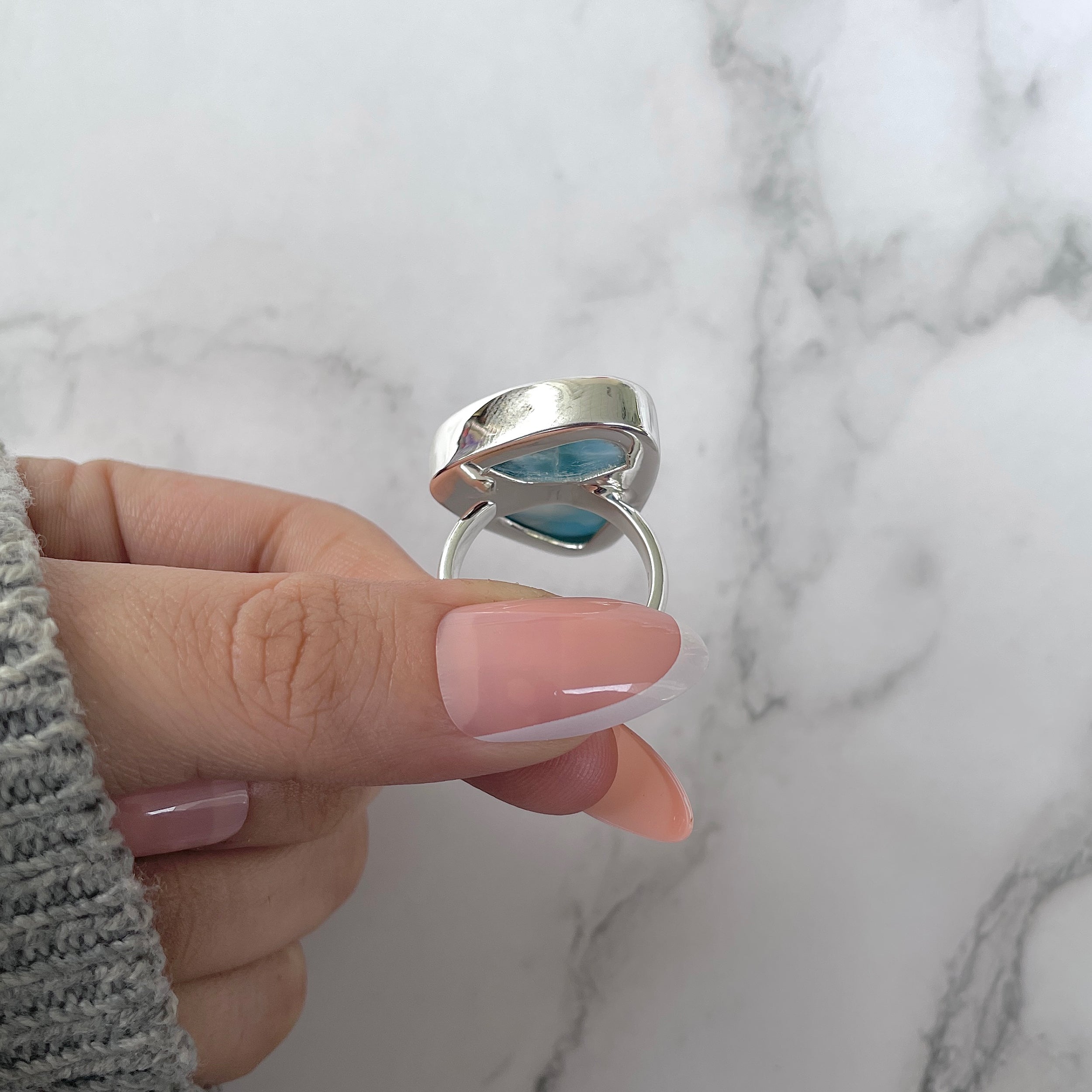 Larimar Adjustable Ring-(LAR-R-1258.)