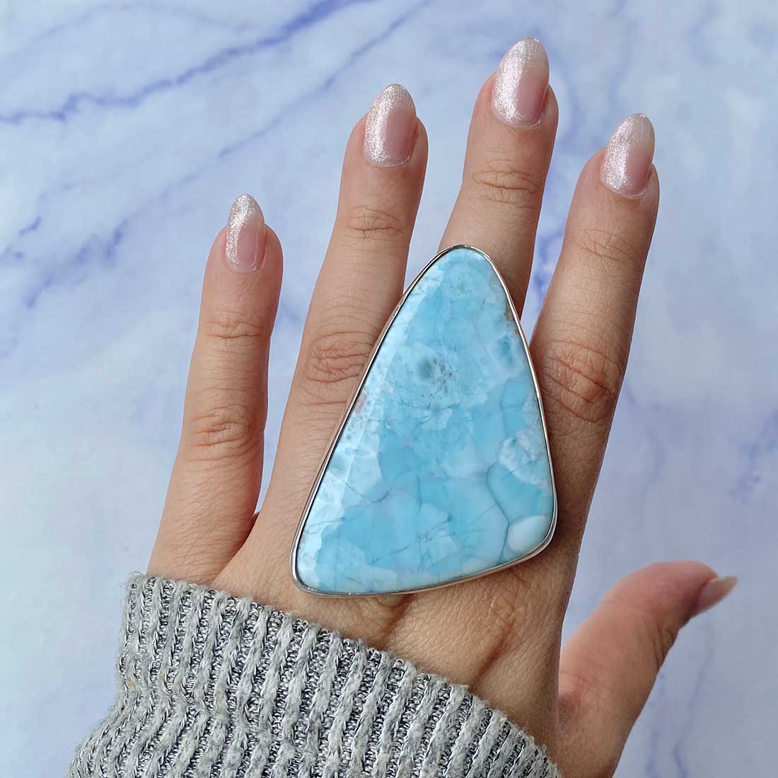 Larimar Adjustable Ring-(LAR-R-126.)