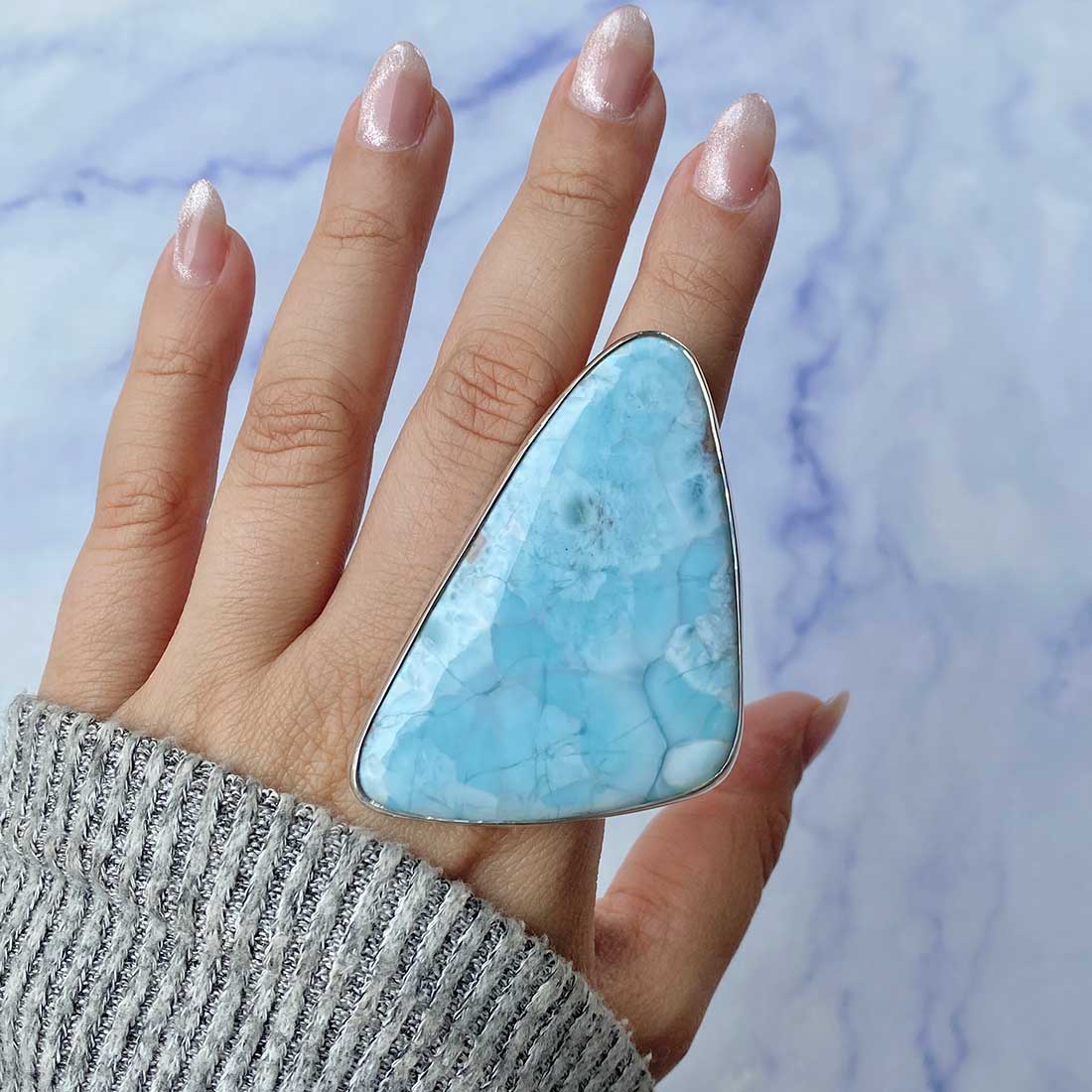 Larimar Adjustable Ring-(LAR-R-126.)