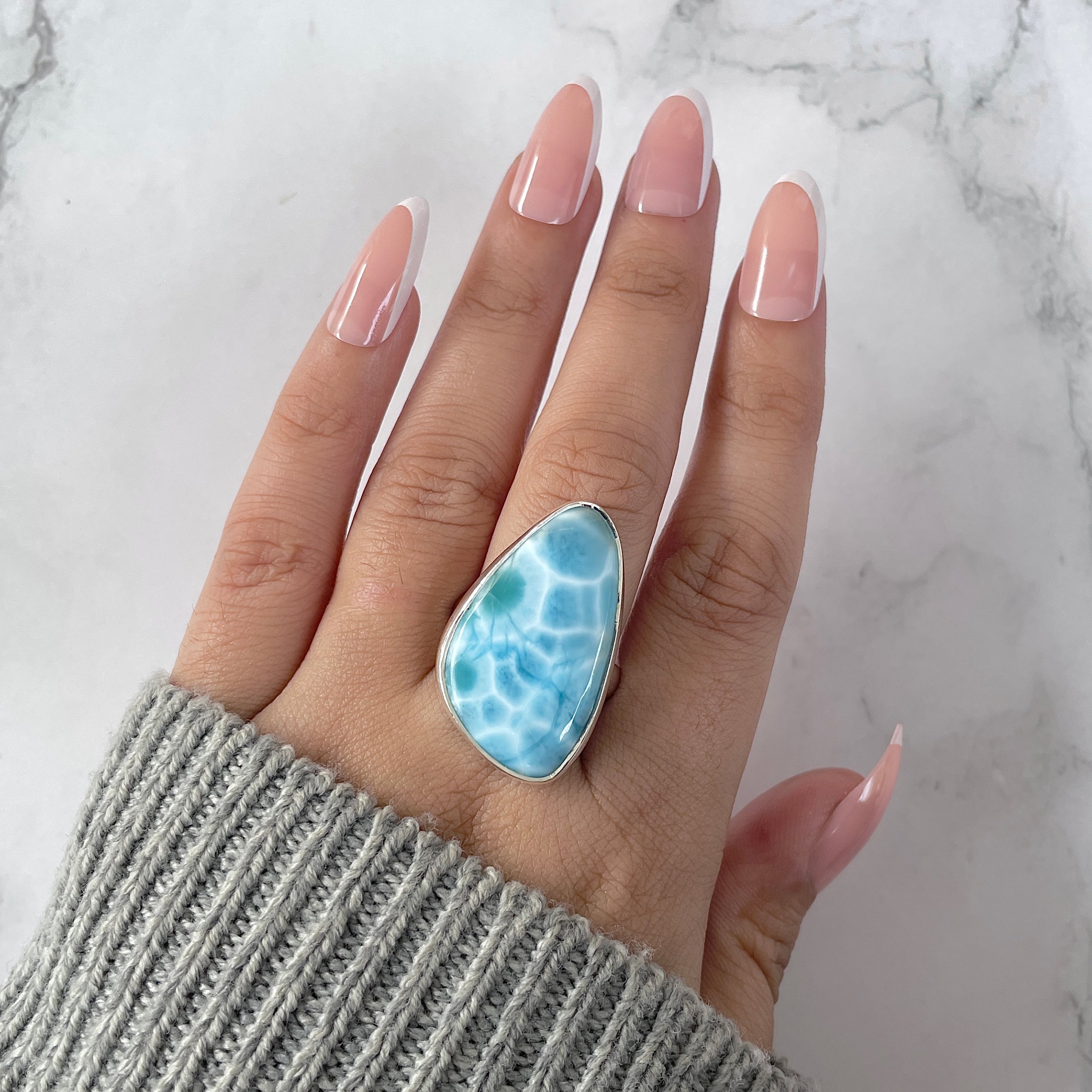 Larimar Adjustable Ring-(LAR-R-1260.)