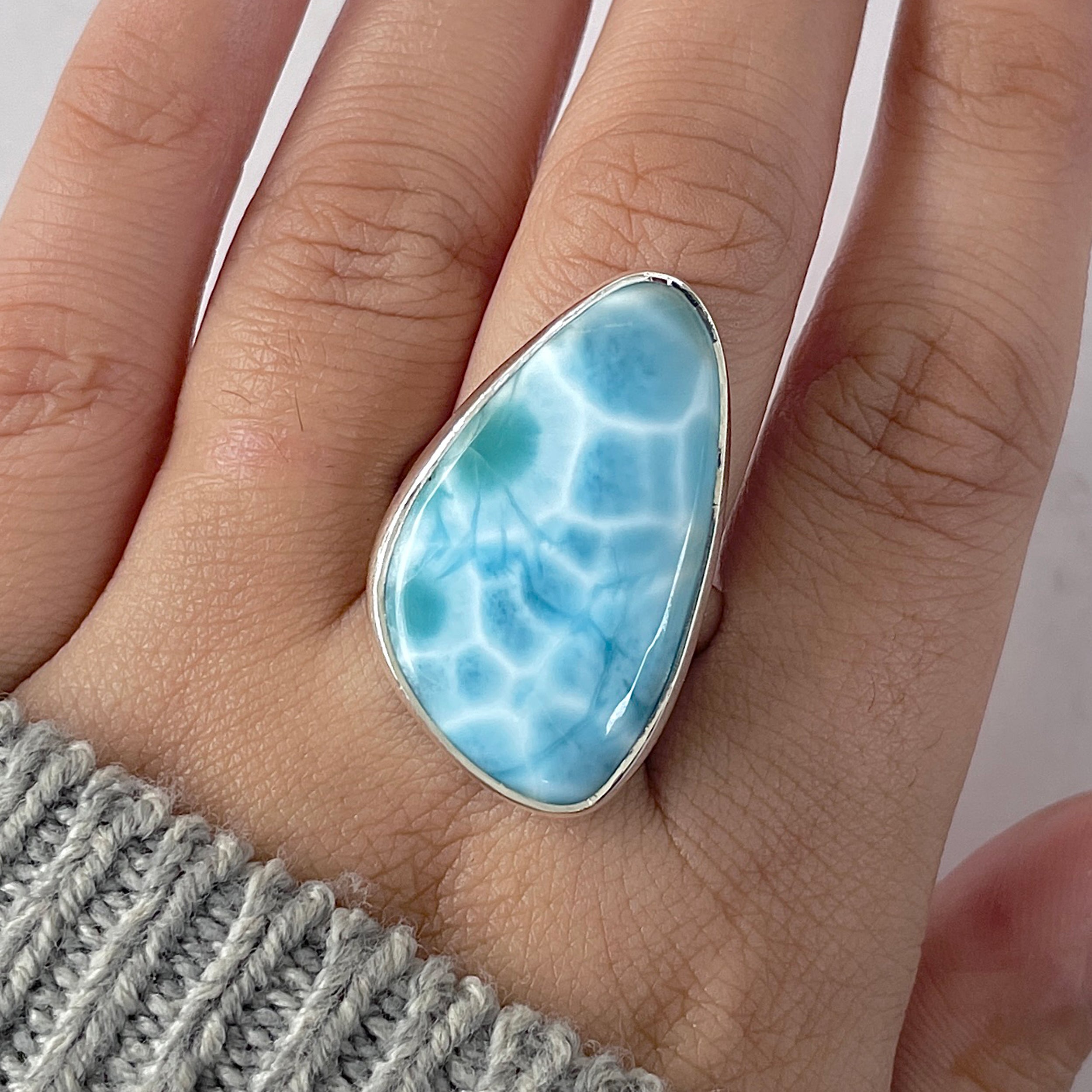 Larimar Adjustable Ring-(LAR-R-1260.)