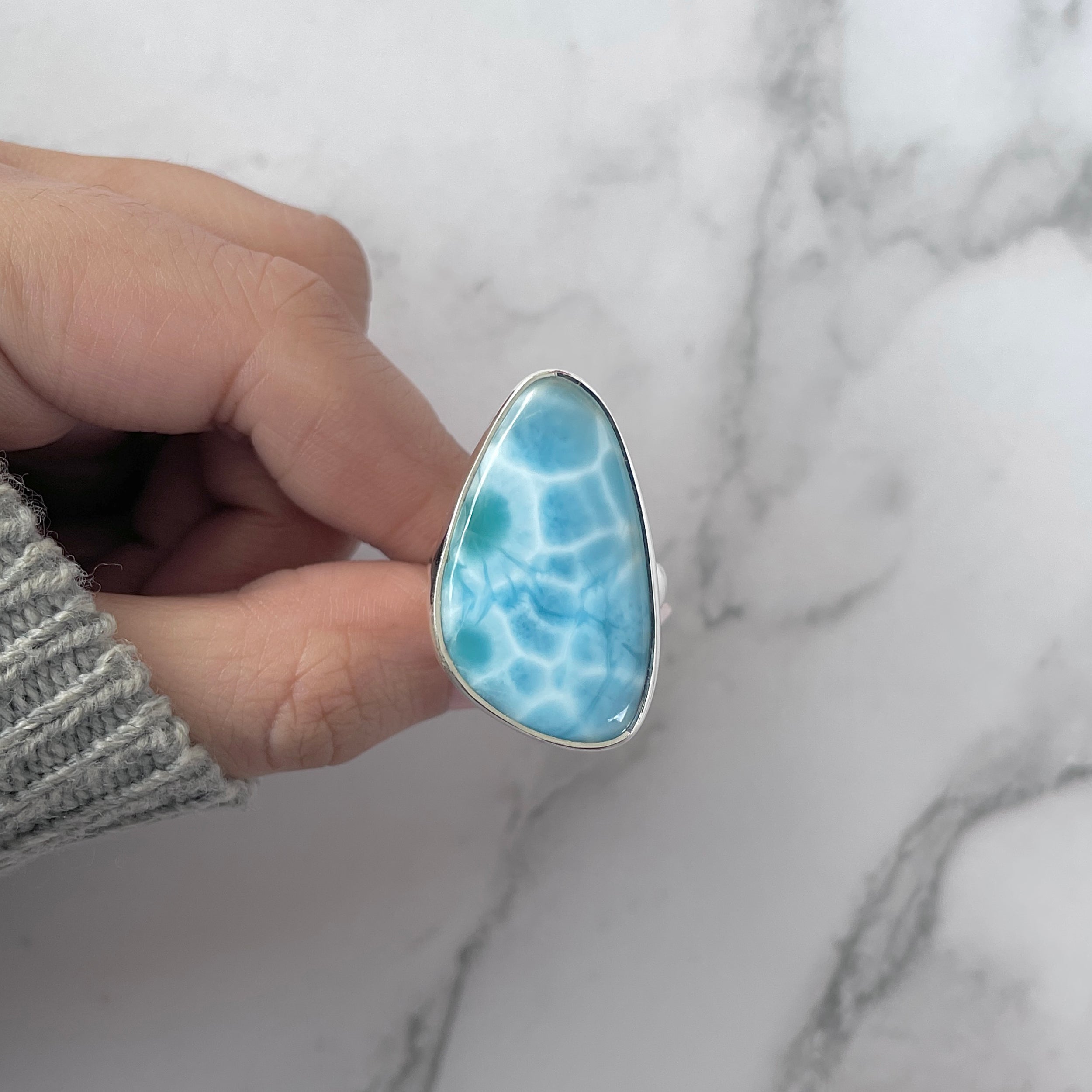 Larimar Adjustable Ring-(LAR-R-1260.)