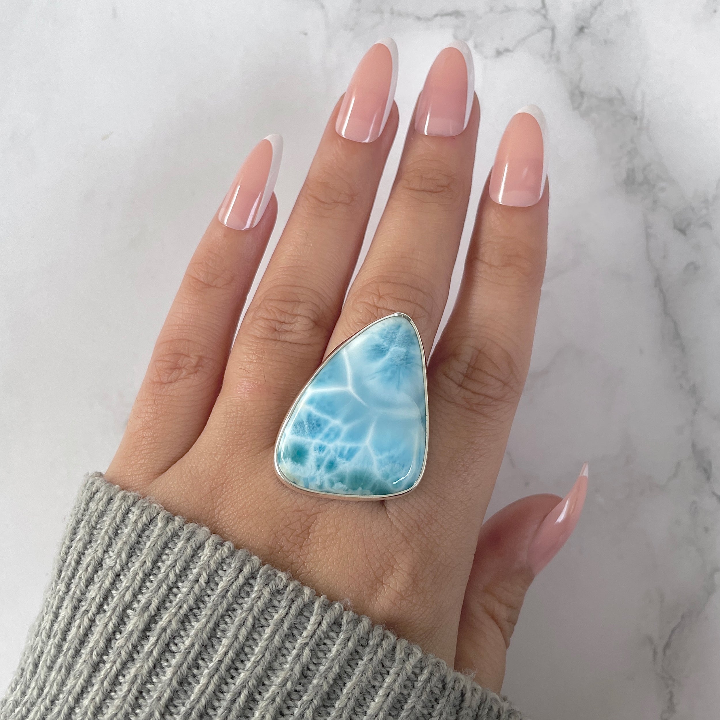 Larimar Adjustable Ring-(LAR-R-1261.)