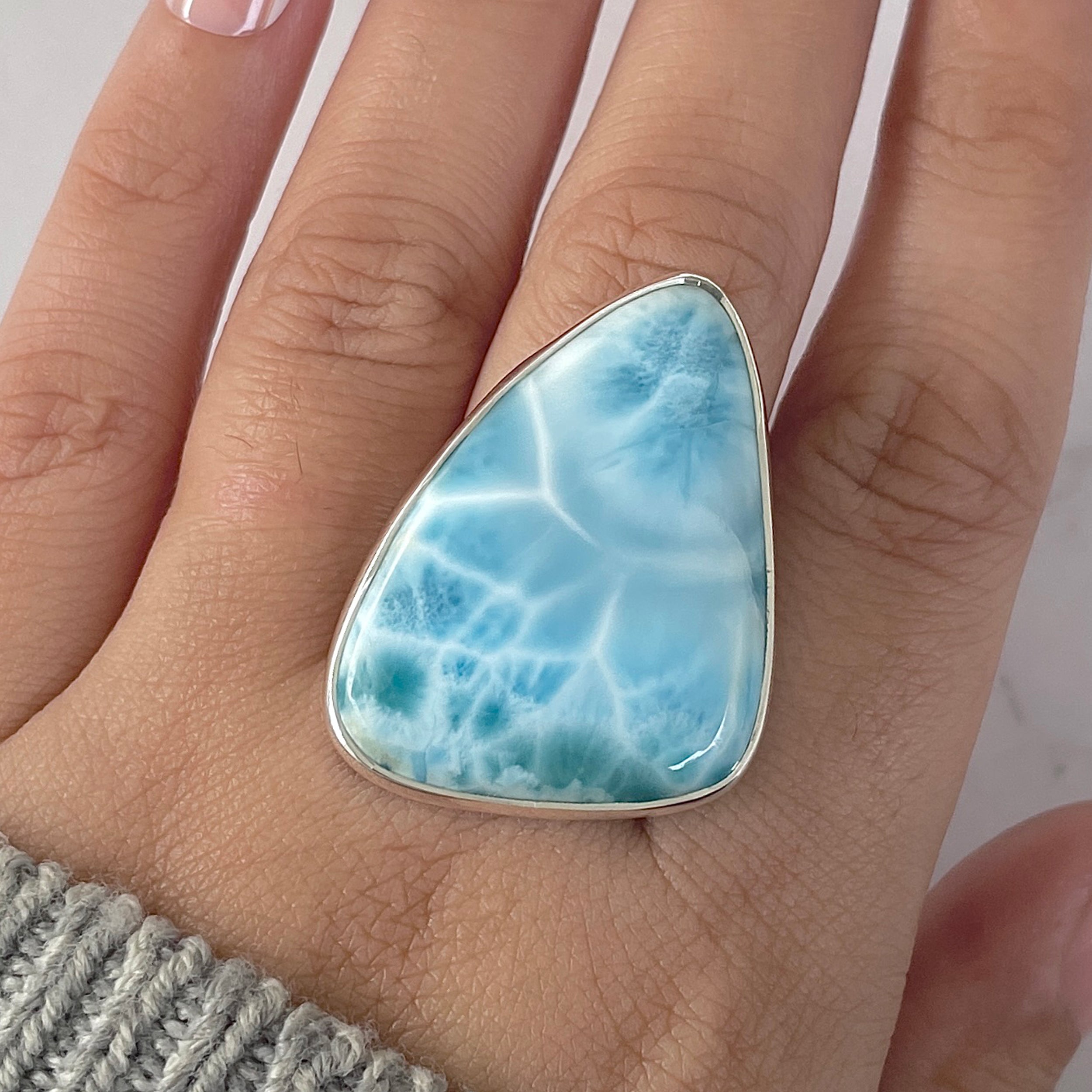 Larimar Adjustable Ring-(LAR-R-1261.)