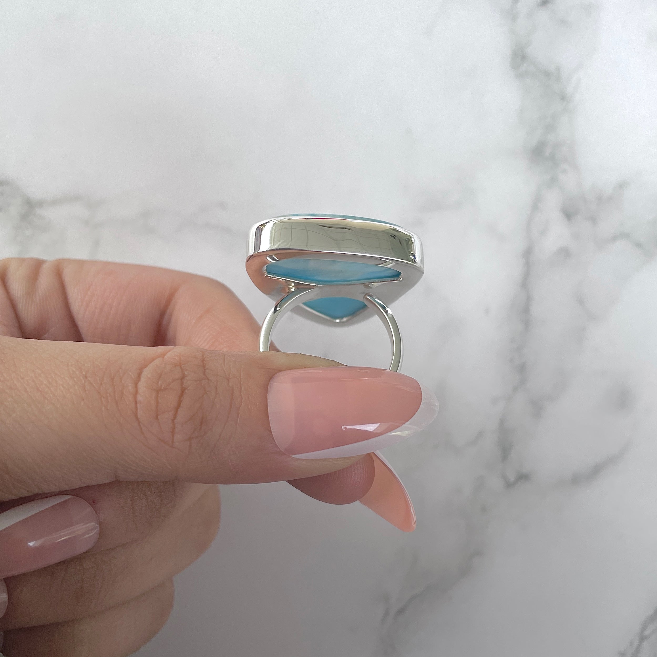 Larimar Adjustable Ring-(LAR-R-1261.)