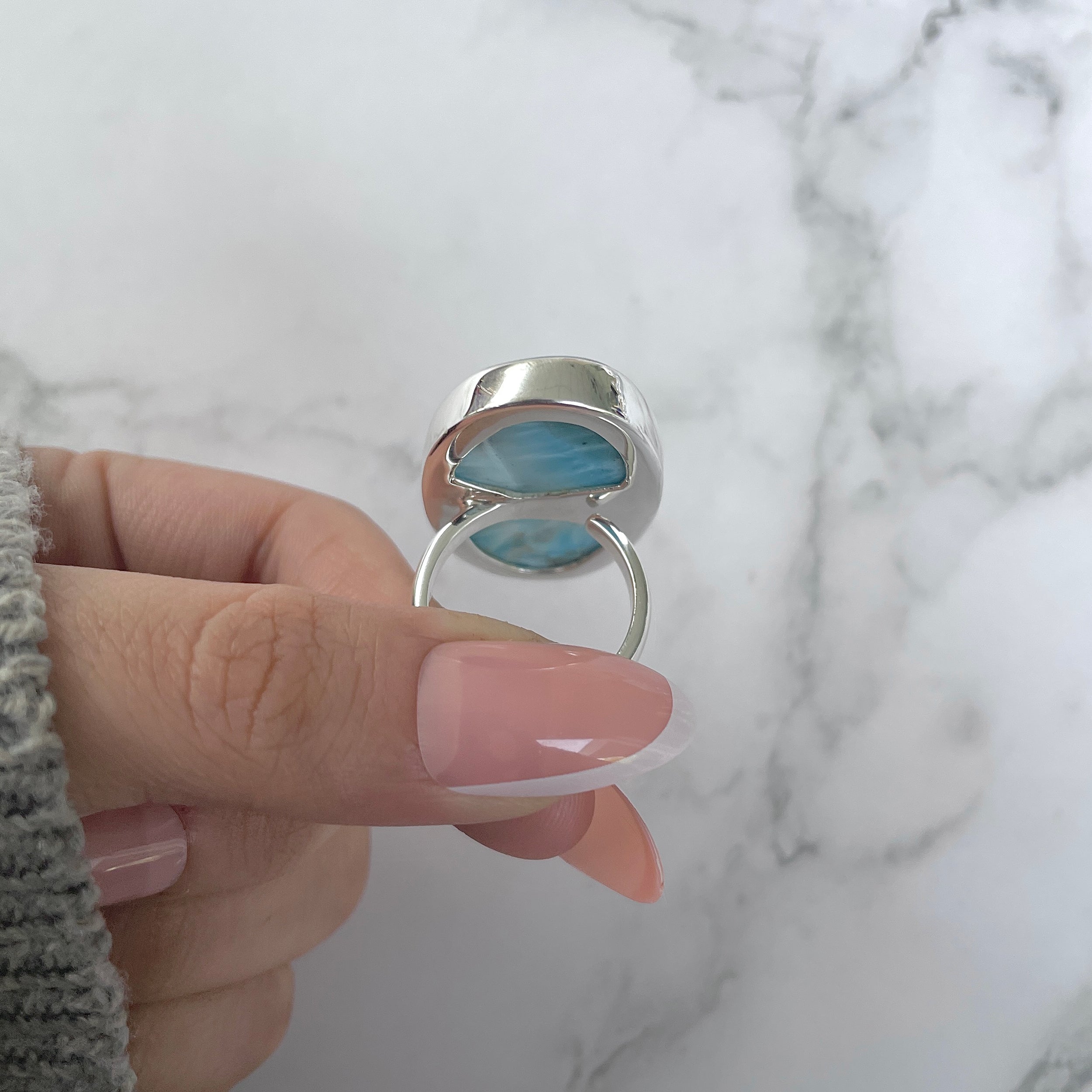 Larimar Adjustable Ring-(LAR-R-1262.)