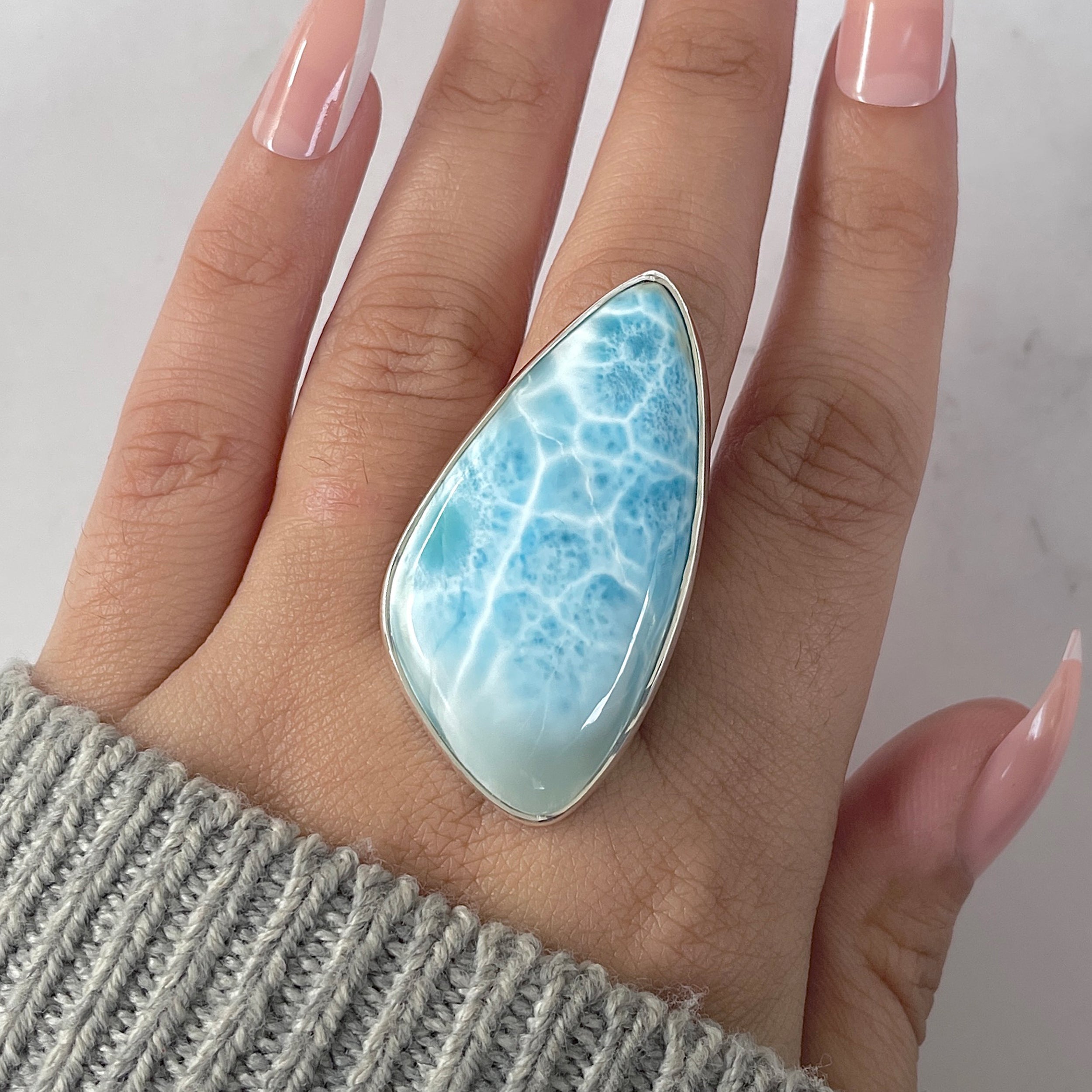 Larimar Adjustable Ring-(LAR-R-1263.)