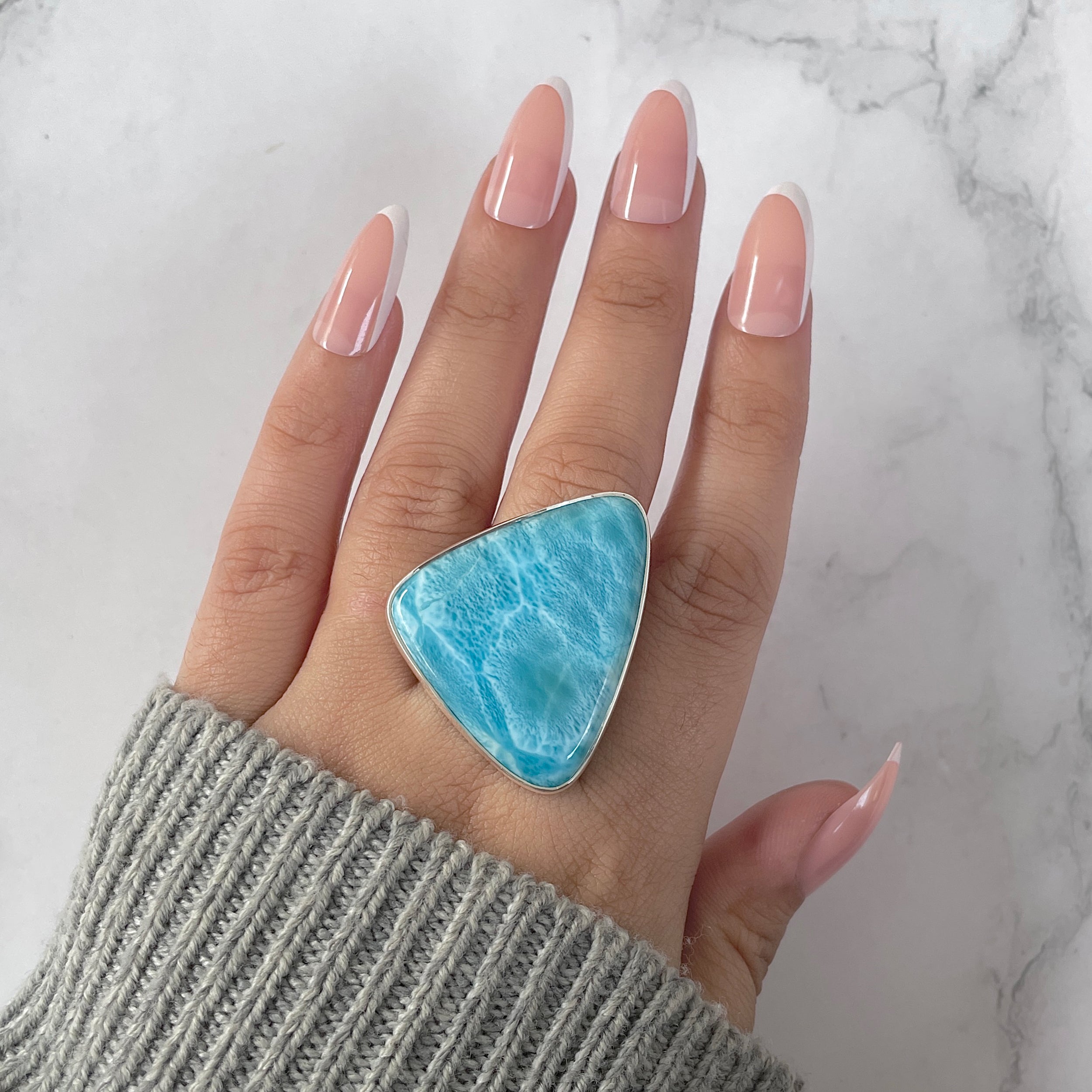 Larimar Adjustable Ring-(LAR-R-1264.)