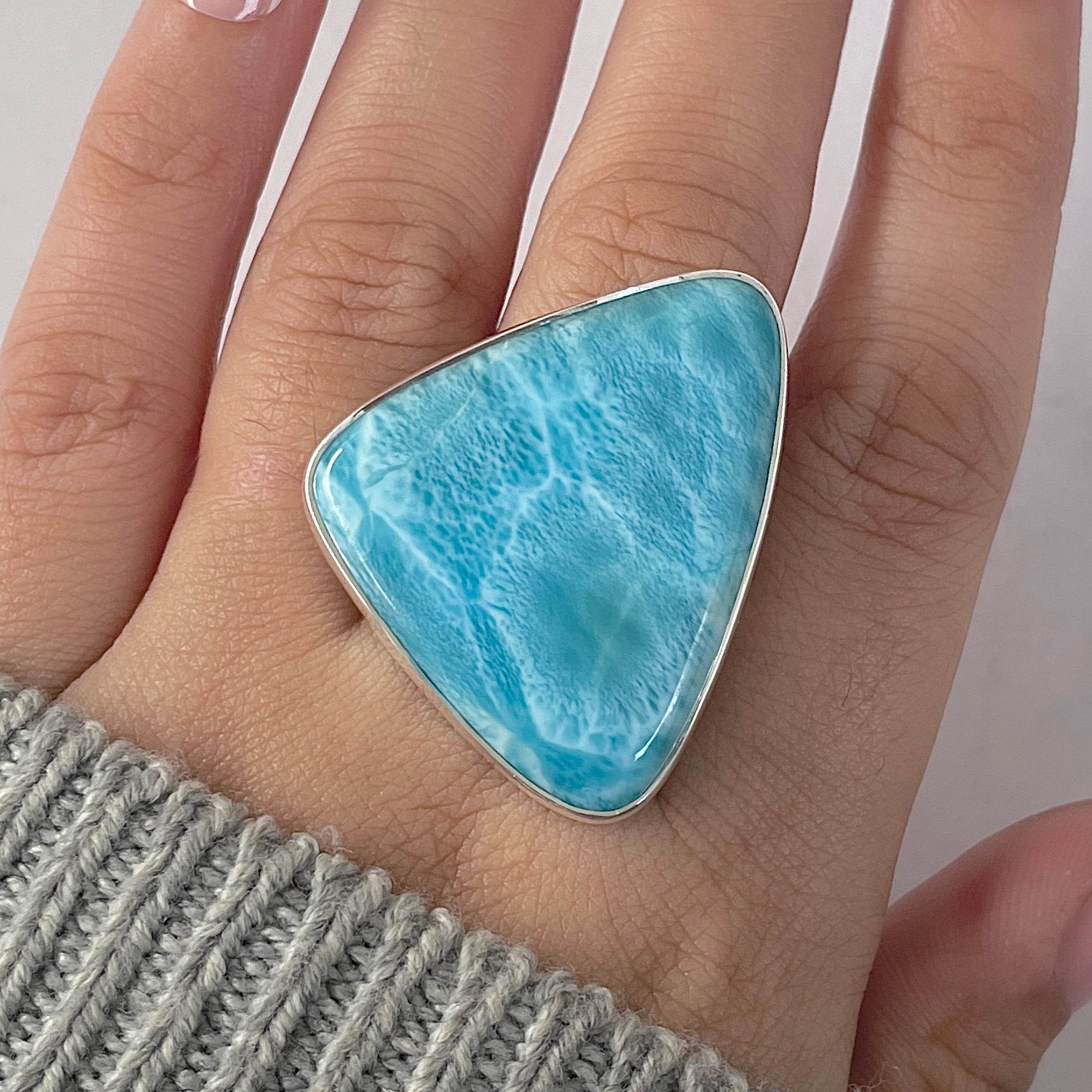 Larimar Adjustable Ring-(LAR-R-1264.)