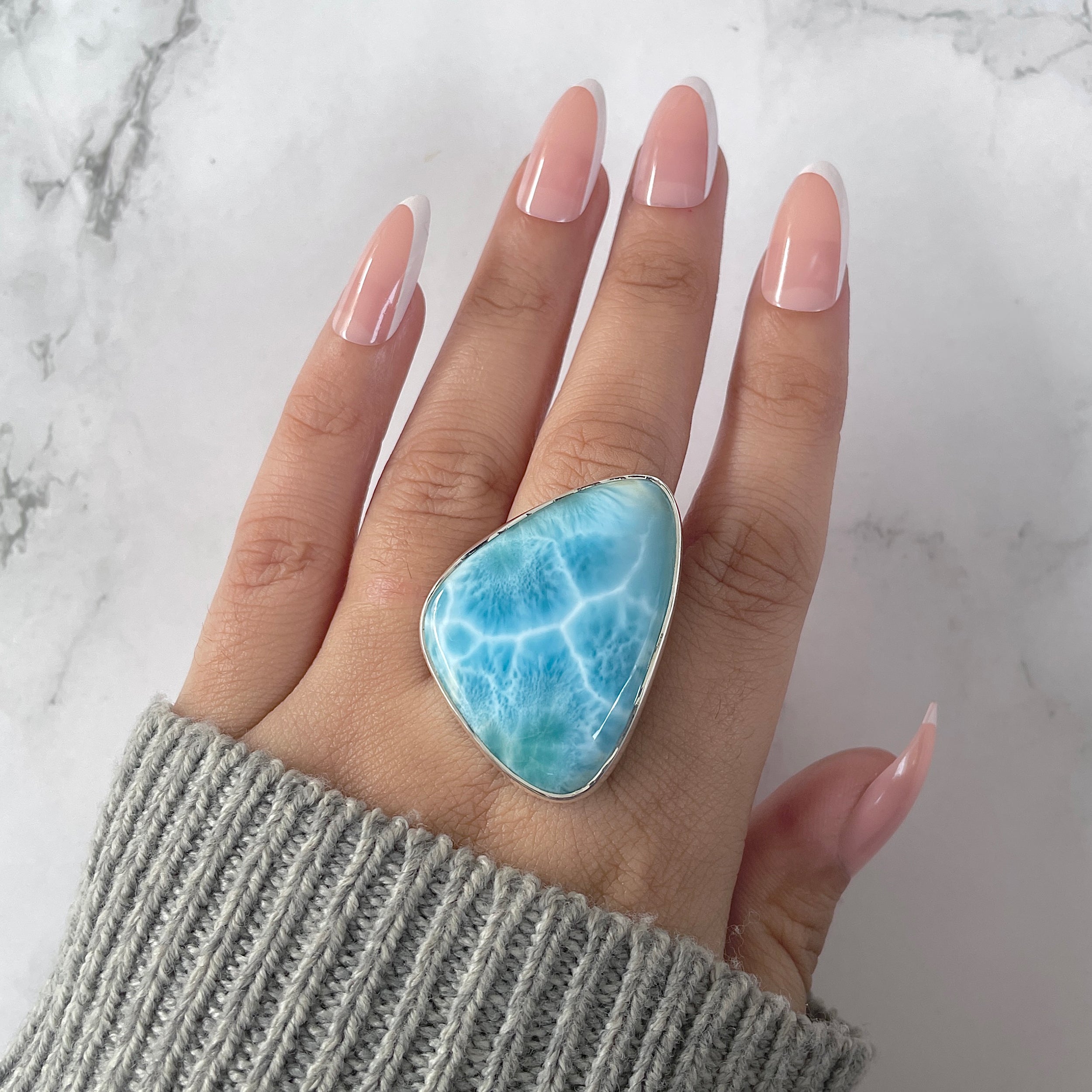 Larimar Adjustable Ring-(LAR-R-1265.)