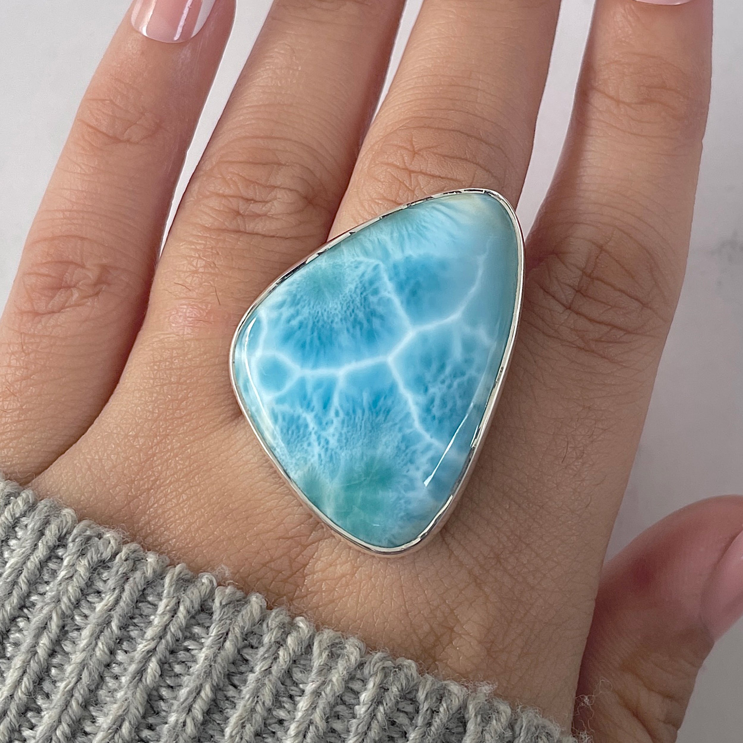 Larimar Adjustable Ring-(LAR-R-1265.)