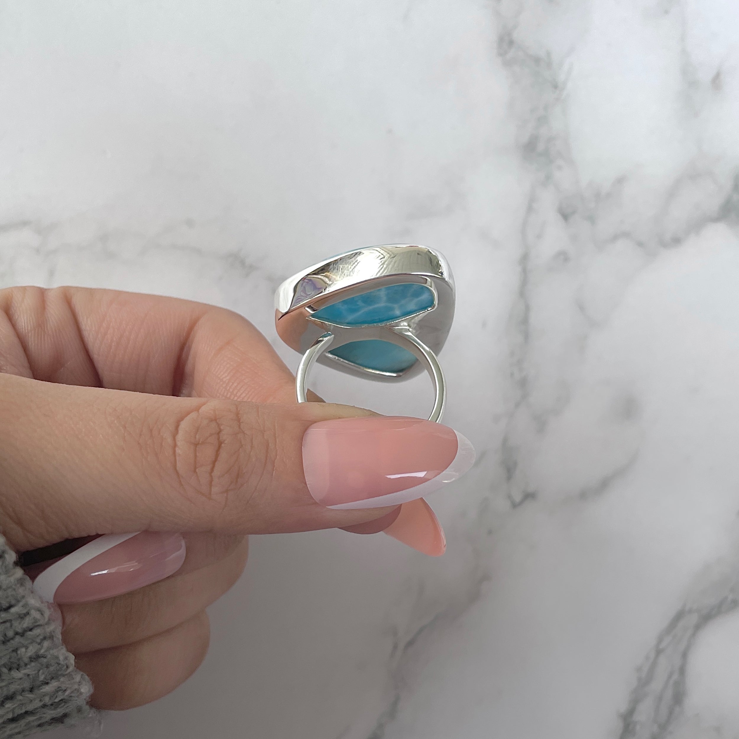 Larimar Adjustable Ring-(LAR-R-1265.)