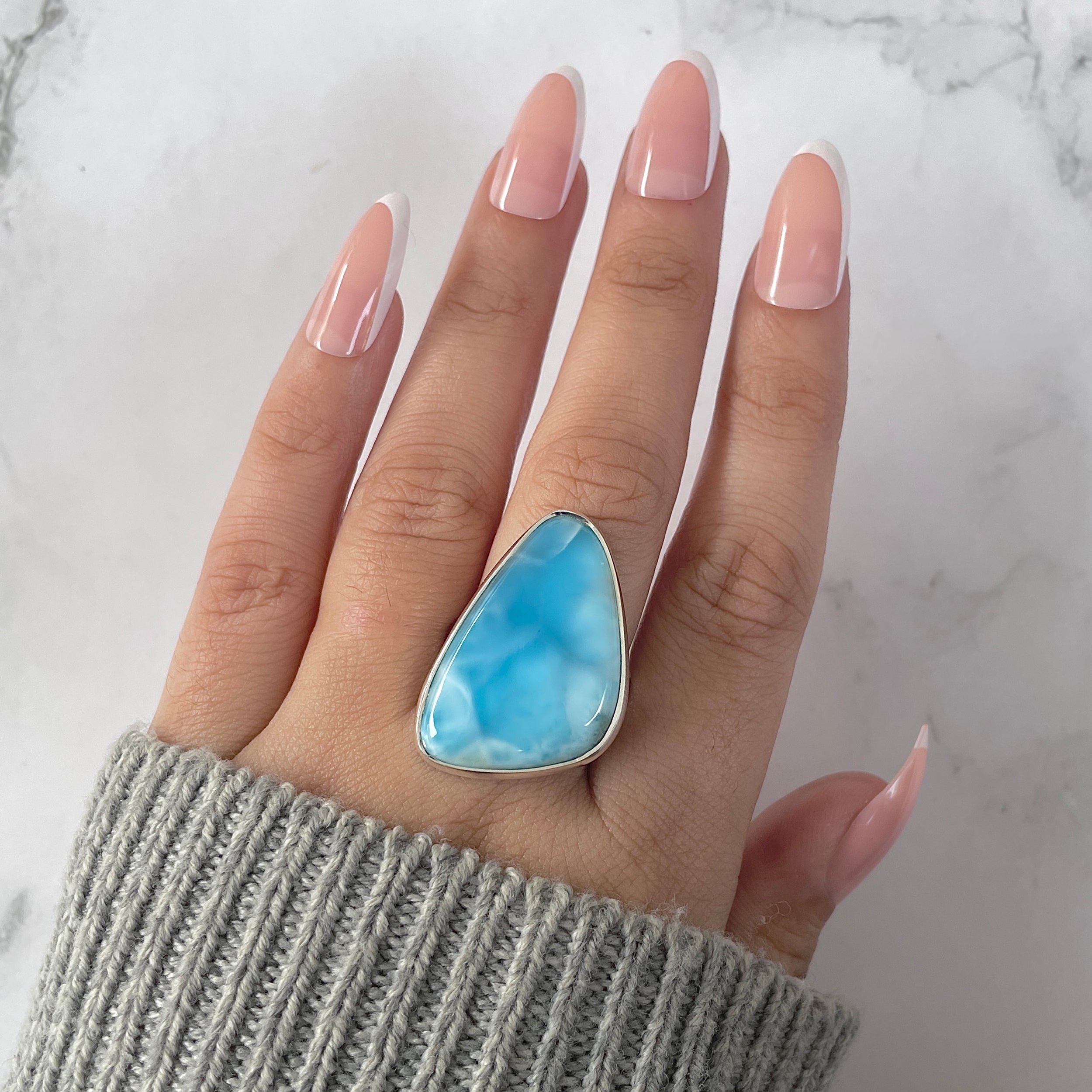 Larimar Adjustable Ring-(LAR-R-1266.)