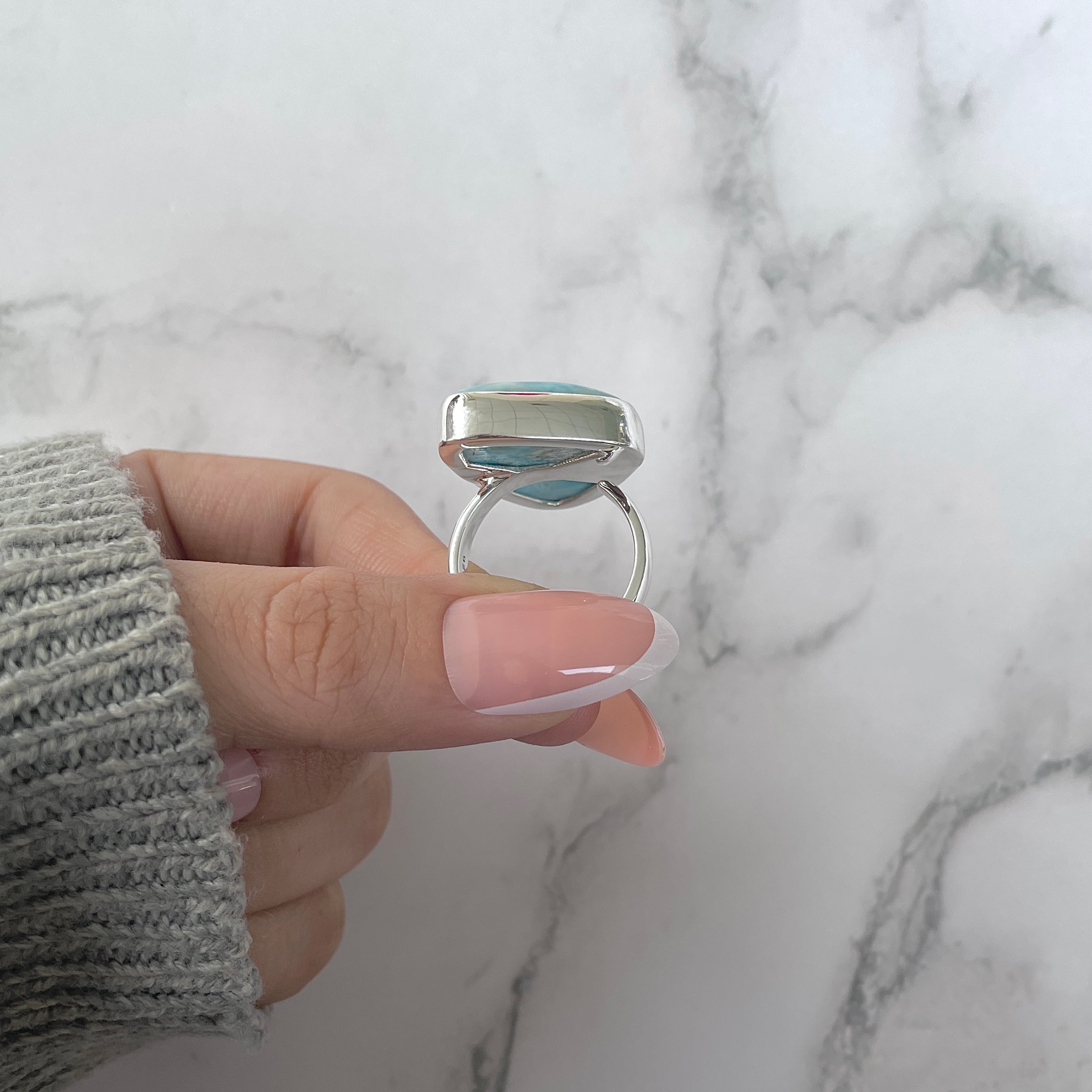 Larimar Adjustable Ring-(LAR-R-1266.)