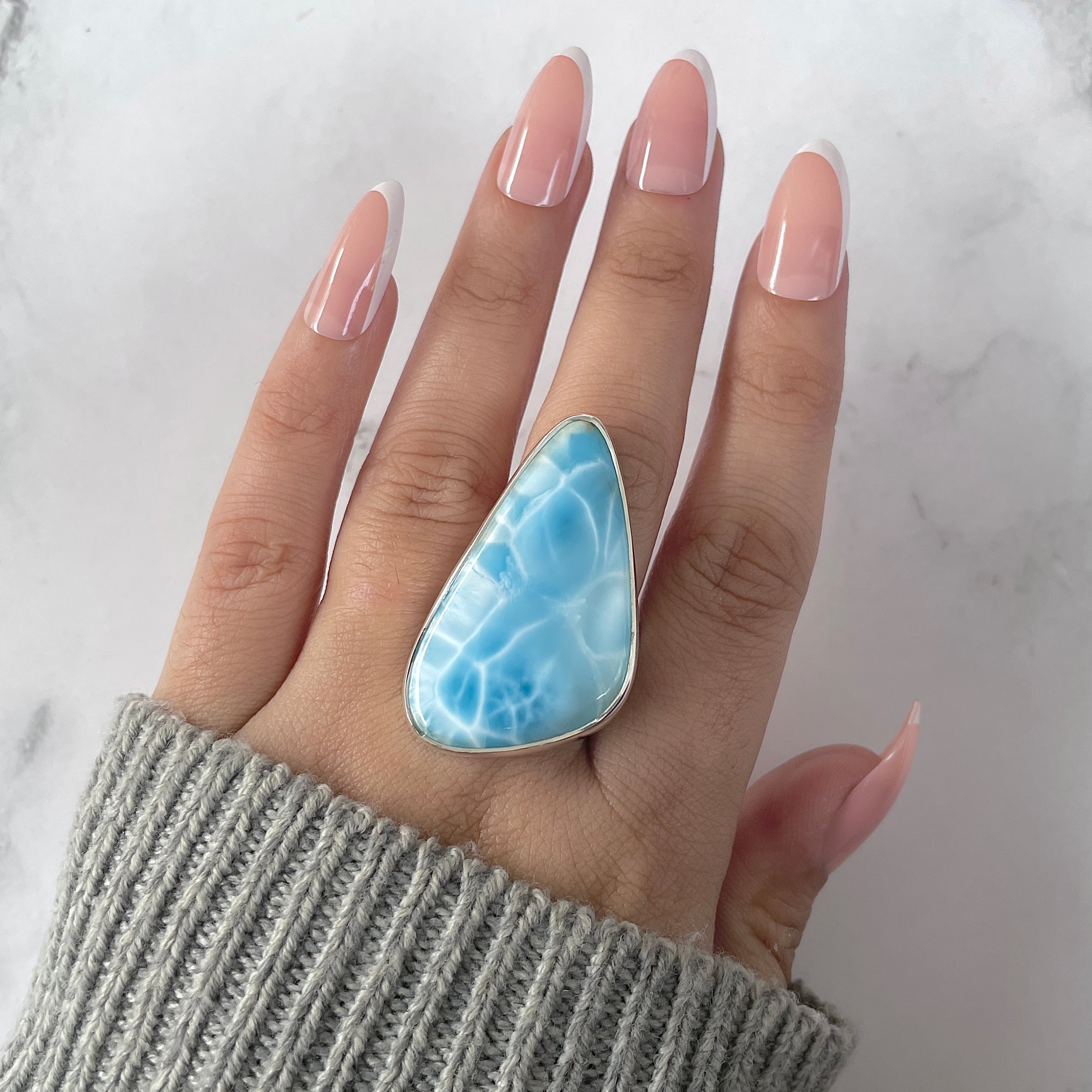 Larimar Adjustable Ring-(LAR-R-1267.)