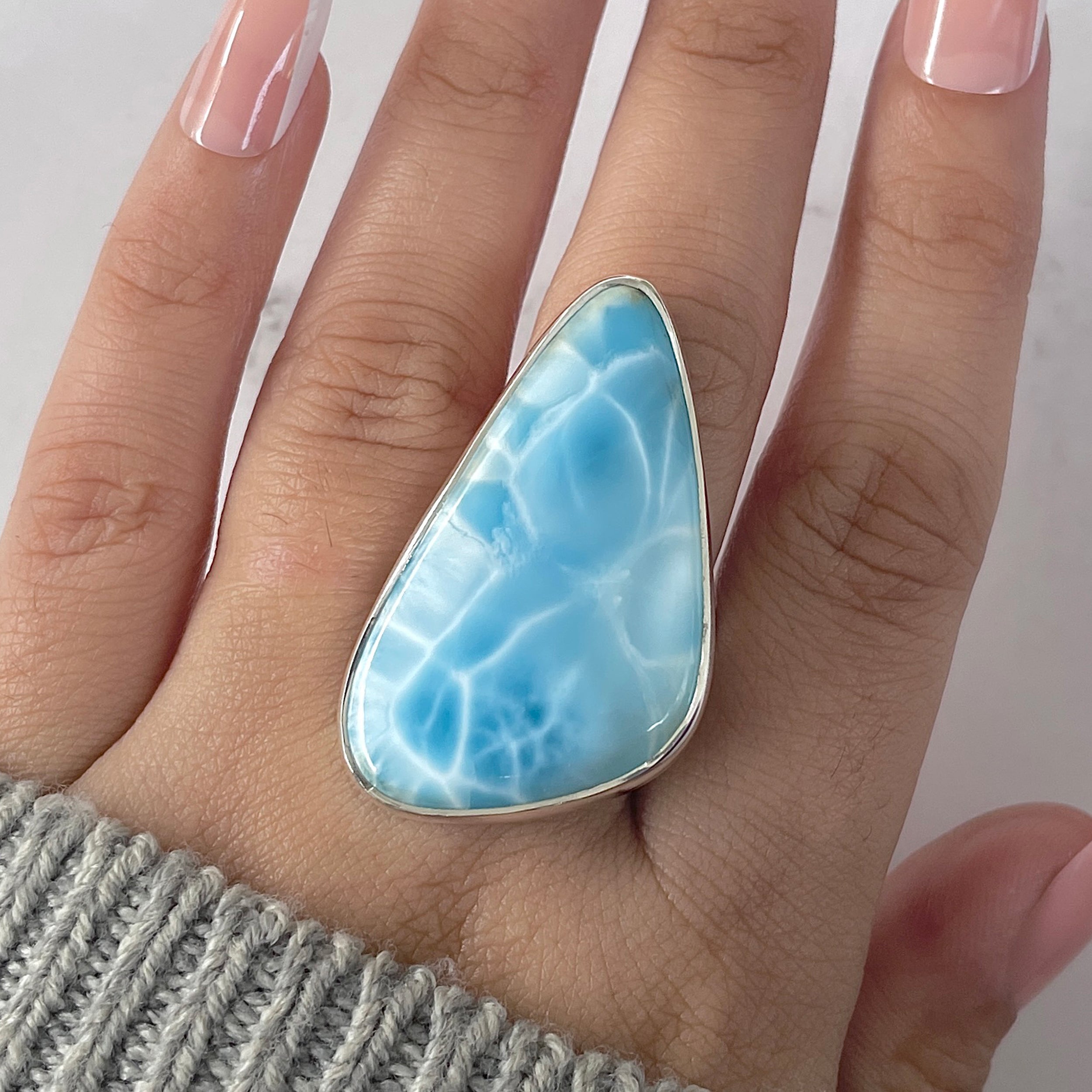 Larimar Adjustable Ring-(LAR-R-1267.)