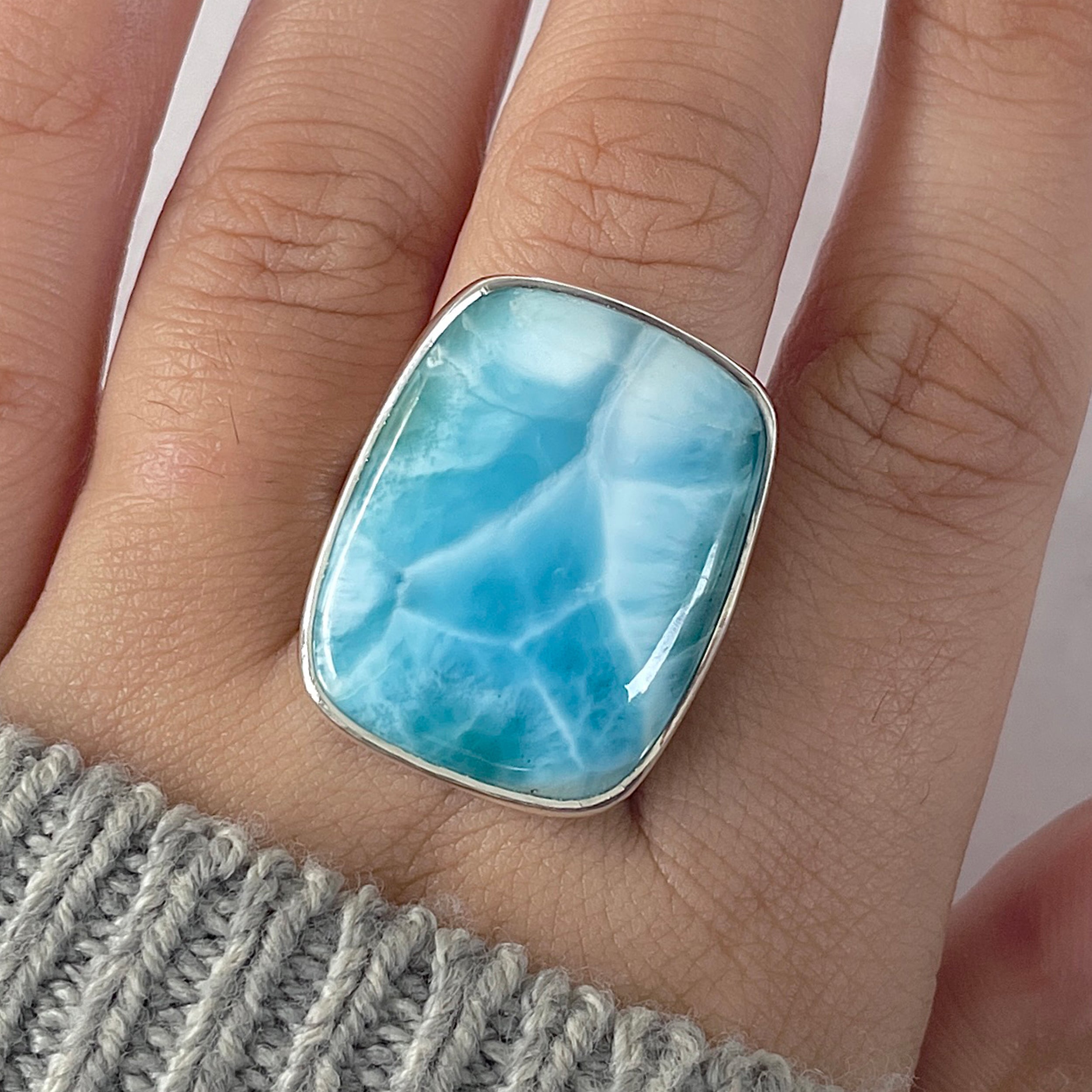 Larimar Adjustable Ring-(LAR-R-1268.)