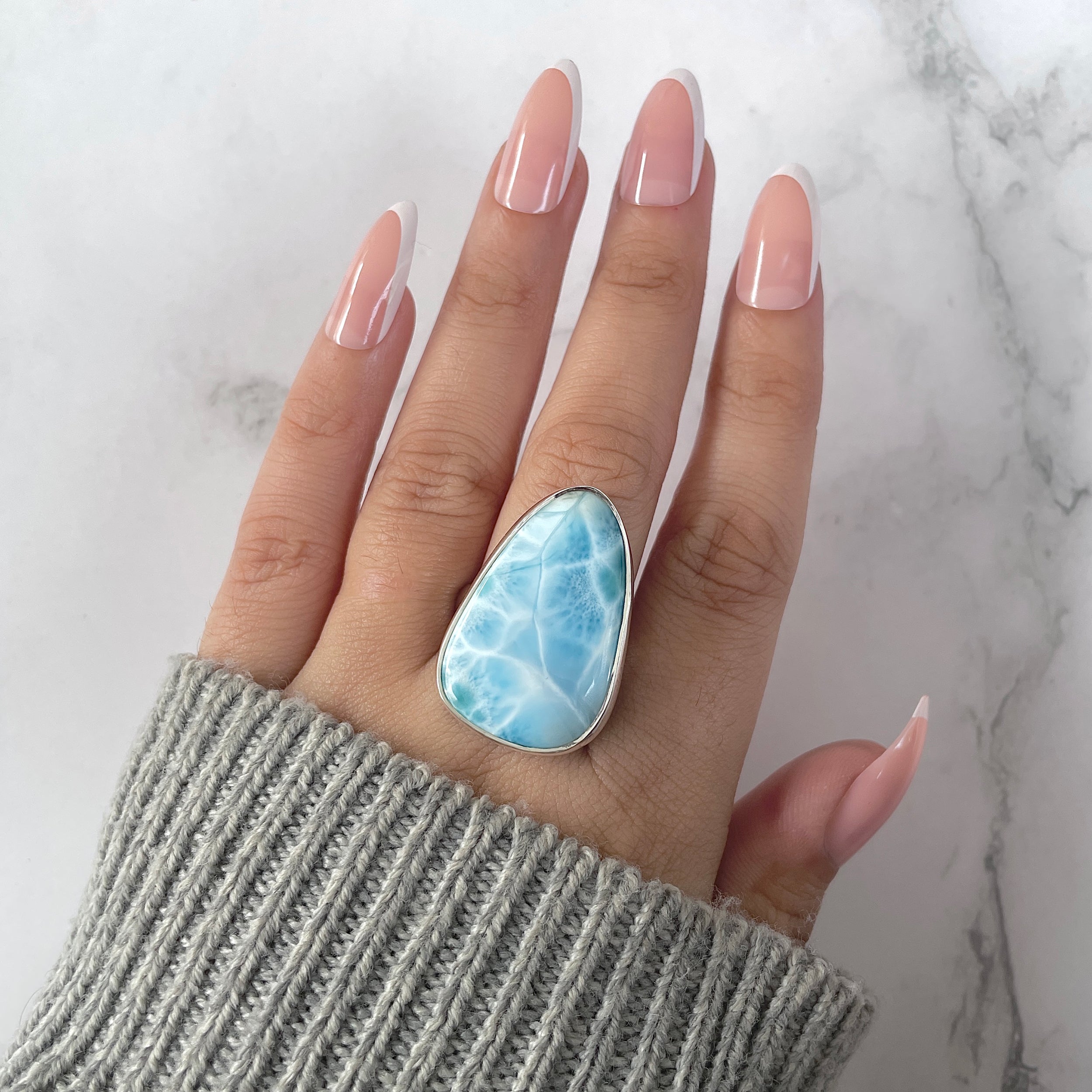 Larimar Adjustable Ring-(LAR-R-1269.)