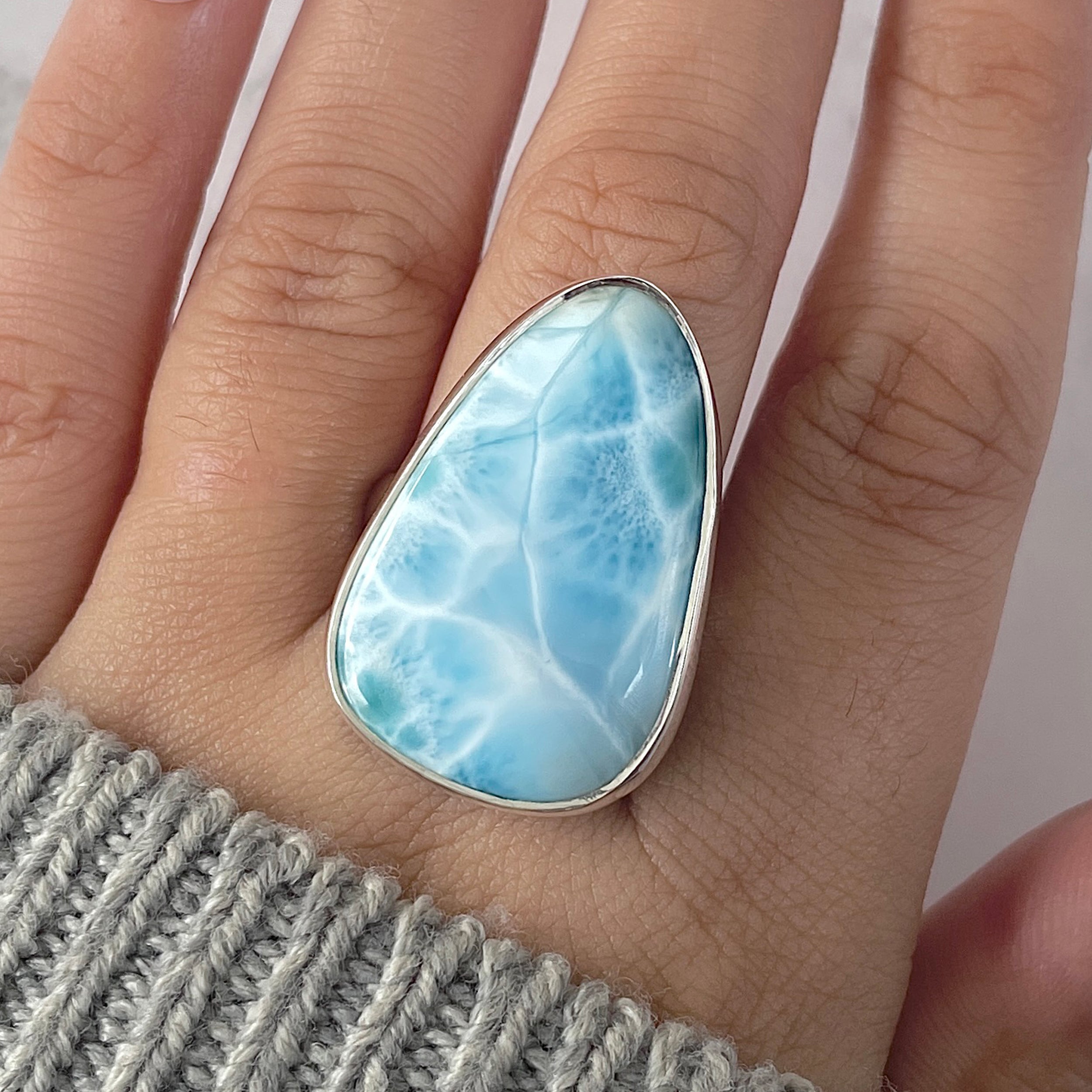 Larimar Adjustable Ring-(LAR-R-1269.)