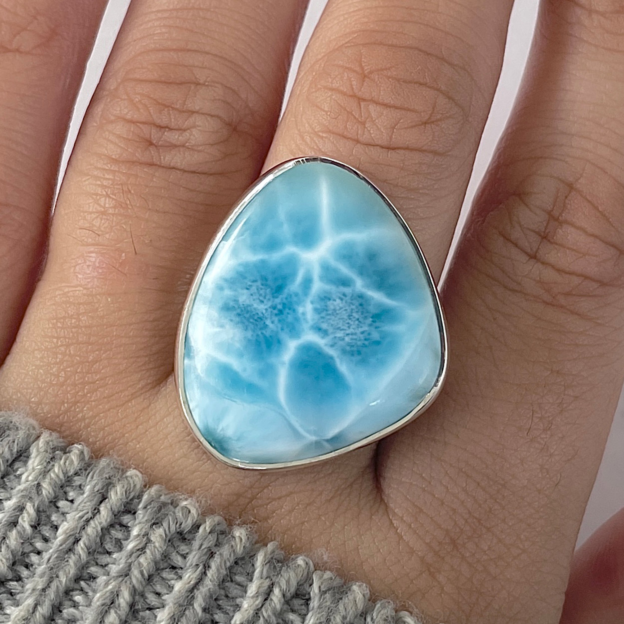 Larimar Adjustable Ring-(LAR-R-1270.)