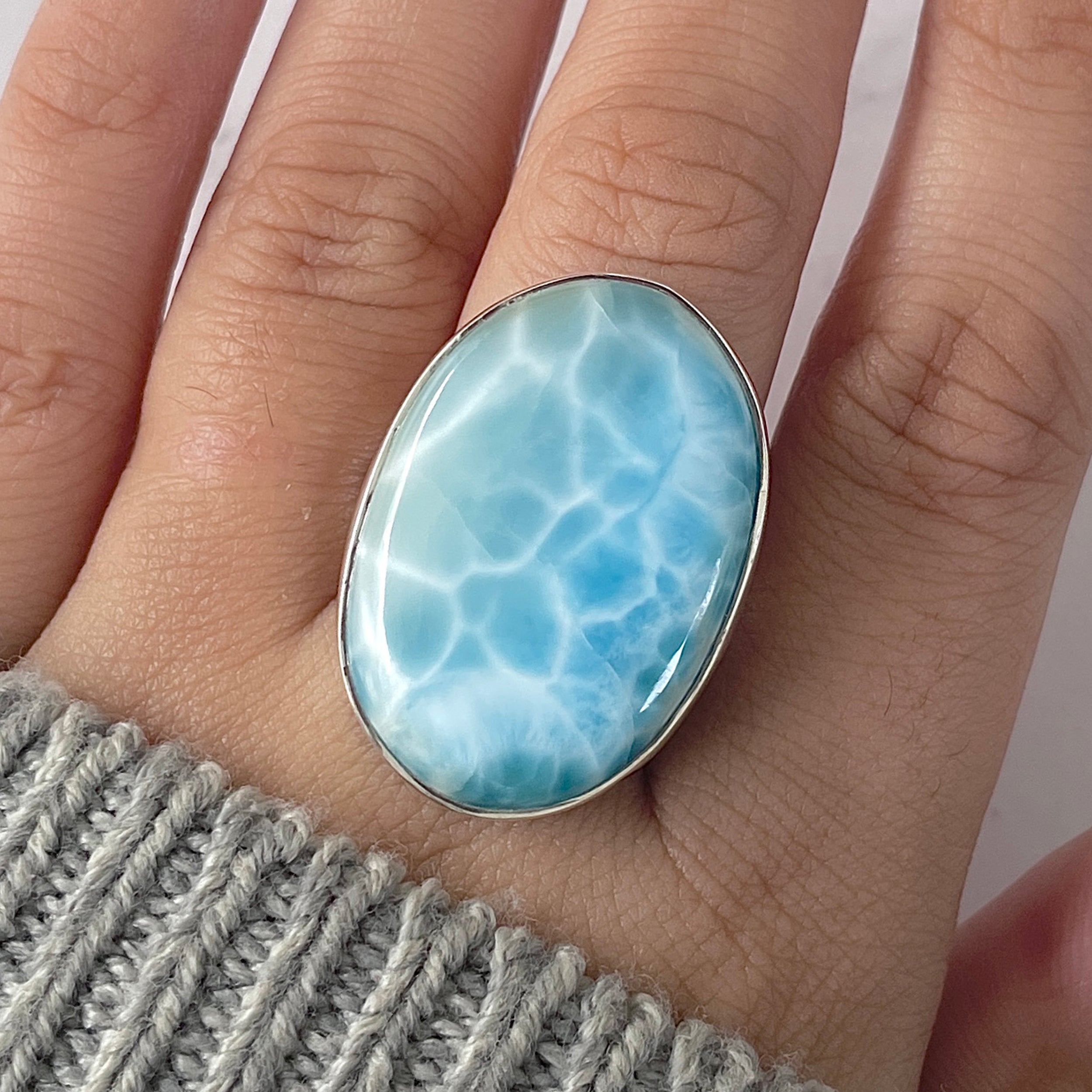 Larimar Adjustable Ring-(LAR-R-1271.)