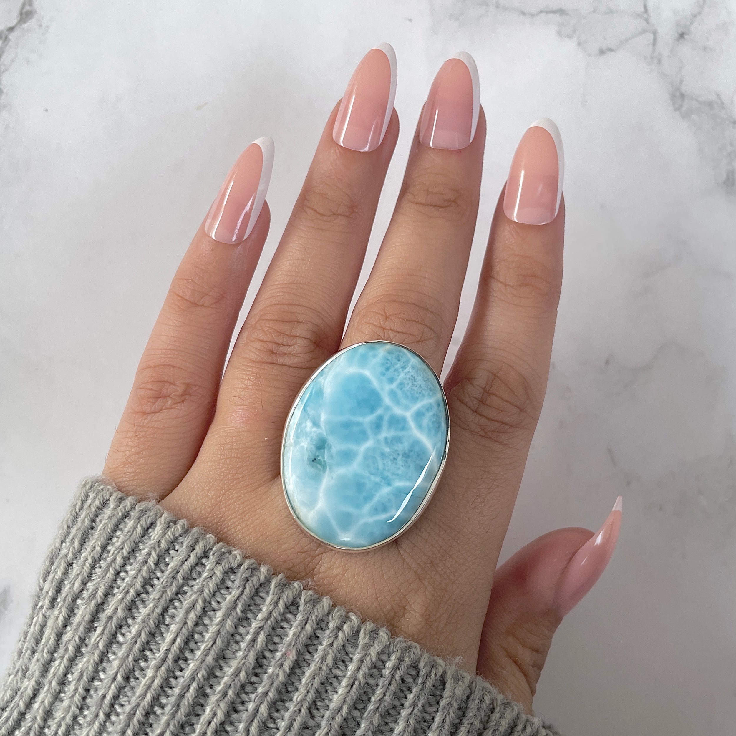 Larimar Adjustable Ring-(LAR-R-1273.)
