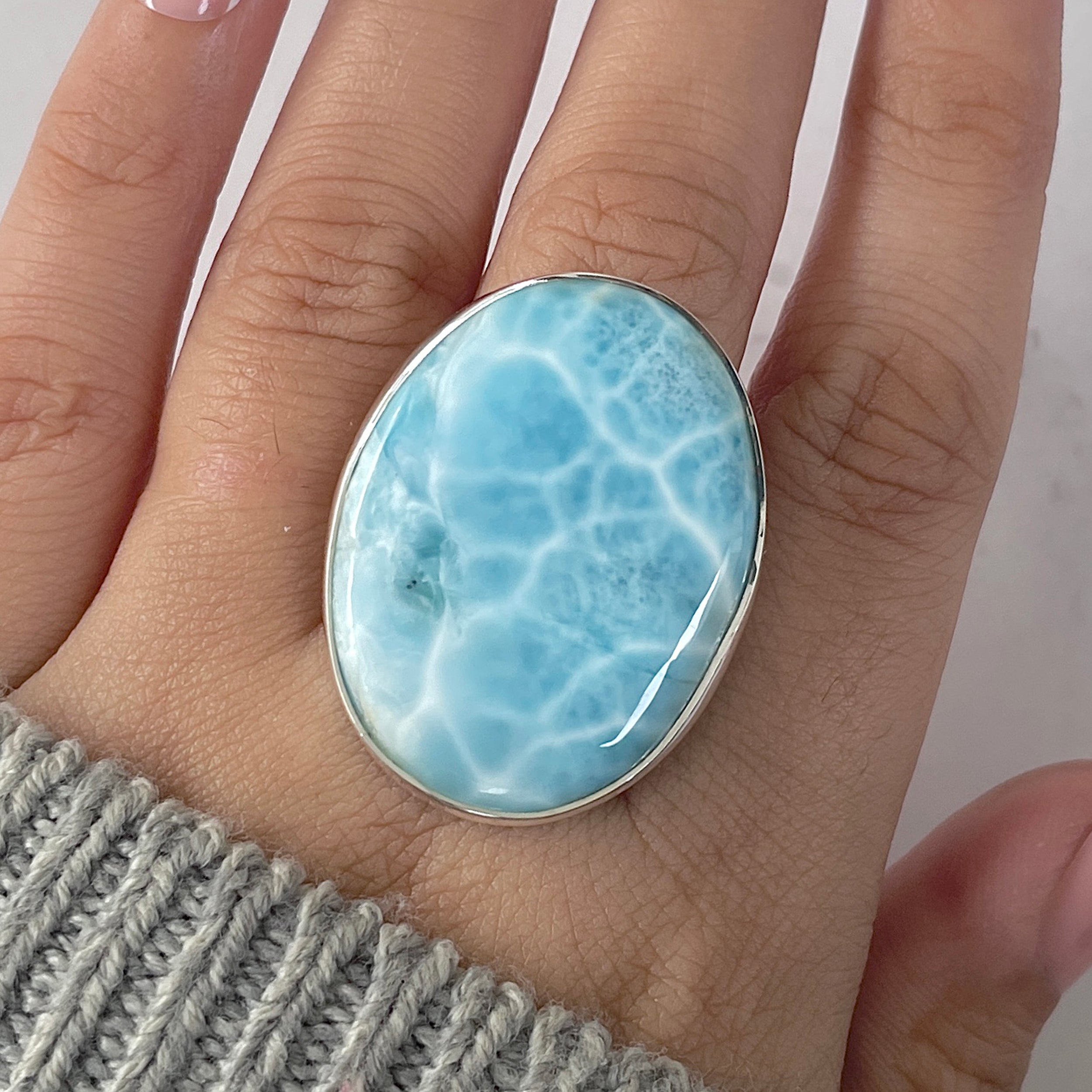 Larimar Adjustable Ring-(LAR-R-1273.)