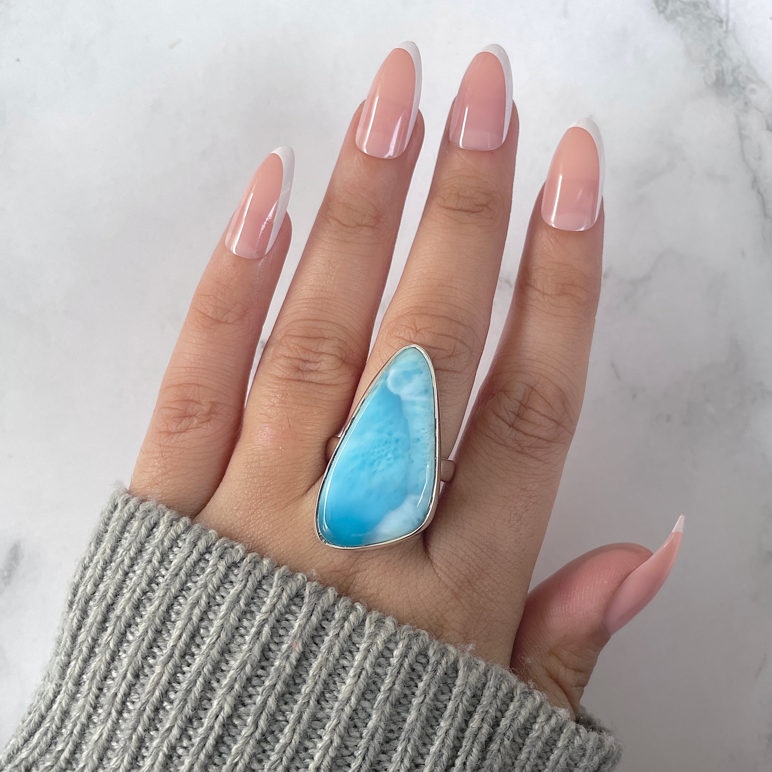 Larimar Adjustable Ring-(LAR-R-1274.)