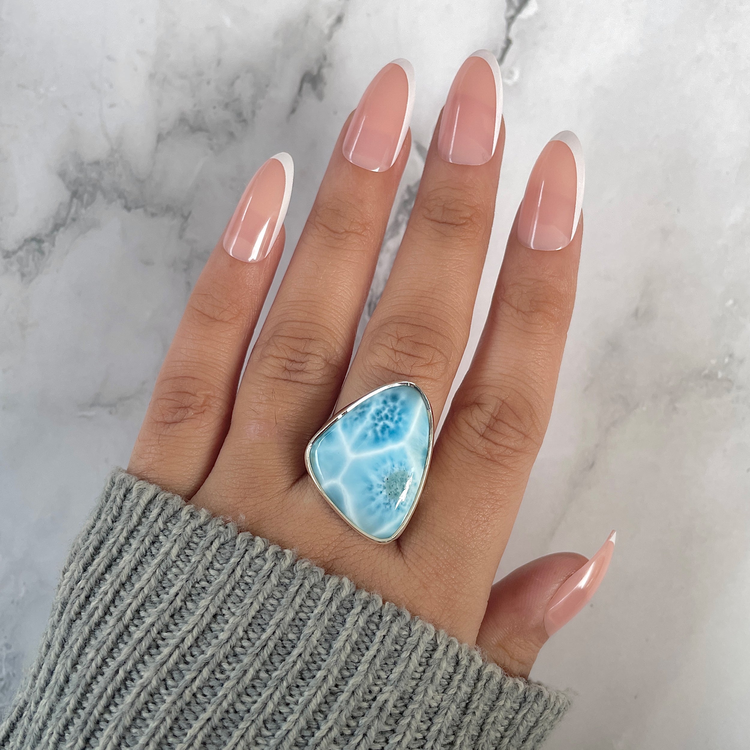 Larimar Adjustable Ring-(LAR-R-1275.)
