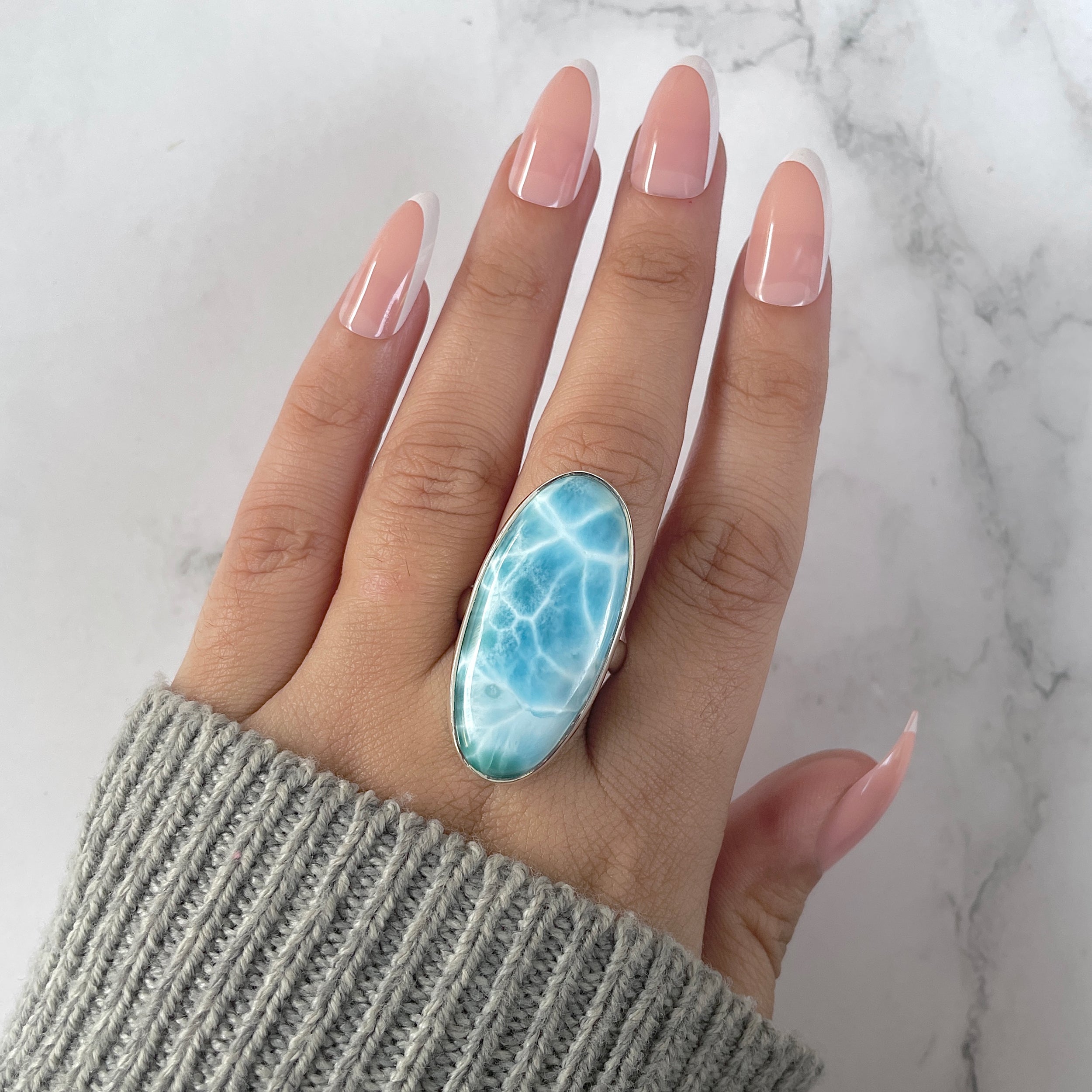Larimar Adjustable Ring-(LAR-R-1276.)