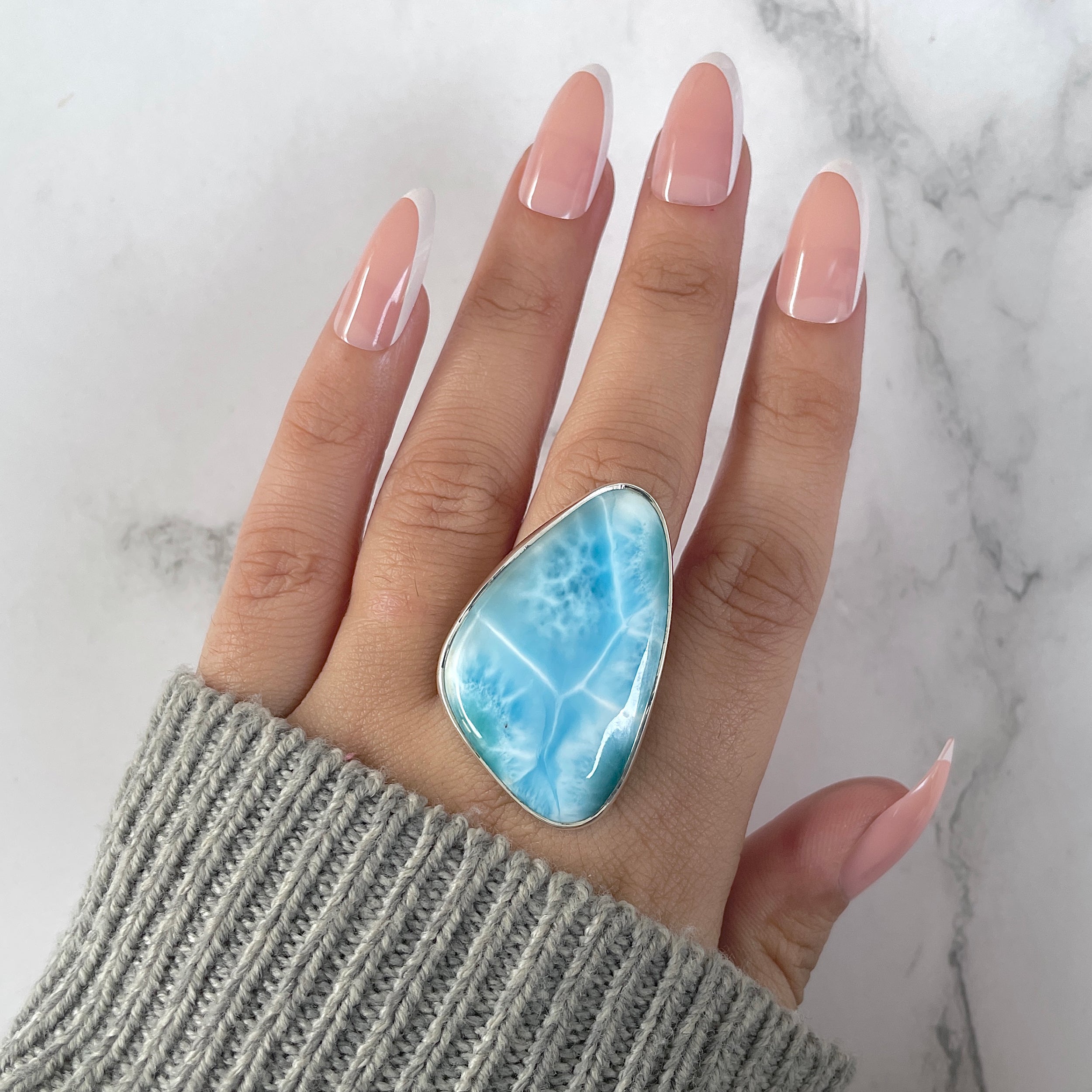 Larimar Adjustable Ring-(LAR-R-1277.)