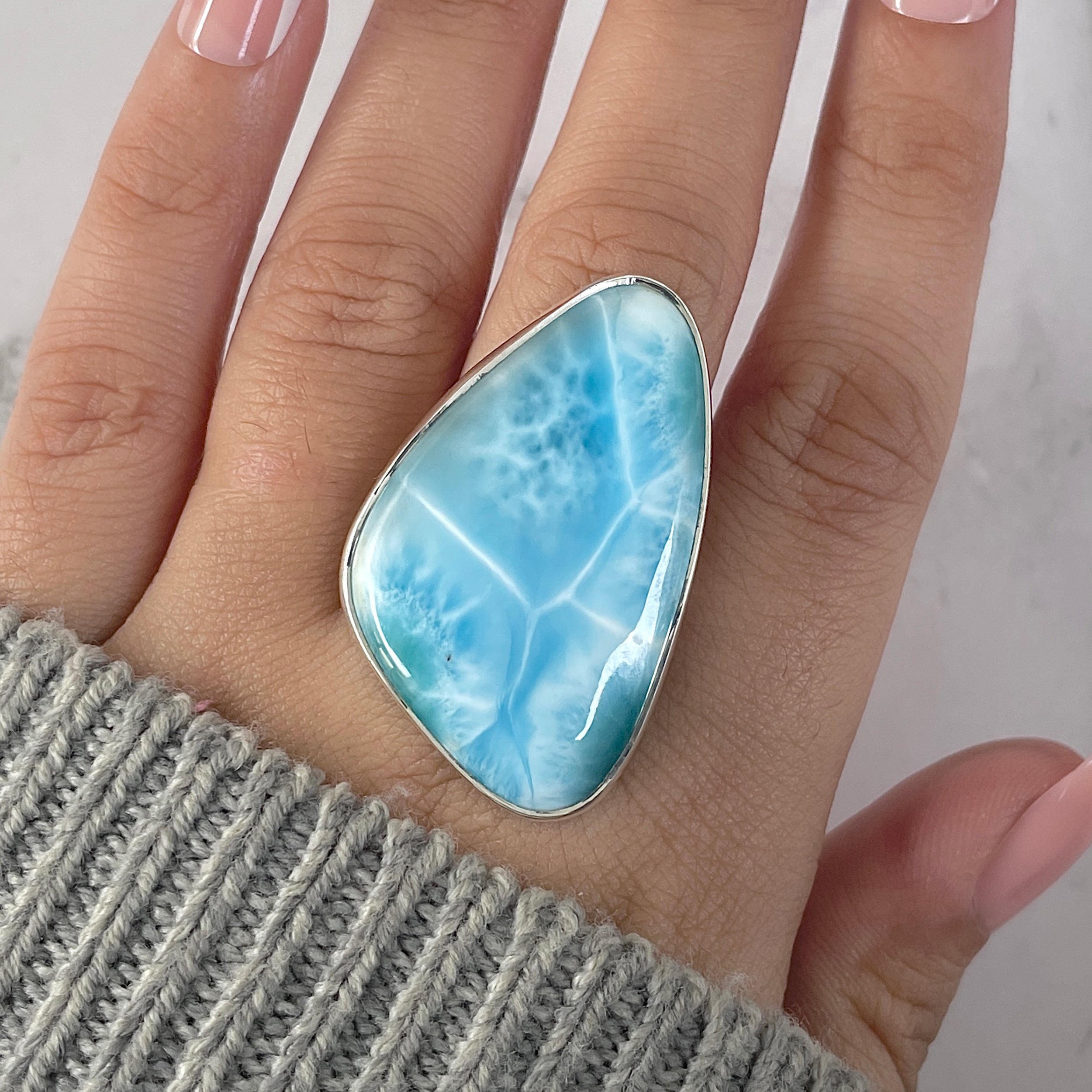 Larimar Adjustable Ring-(LAR-R-1277.)