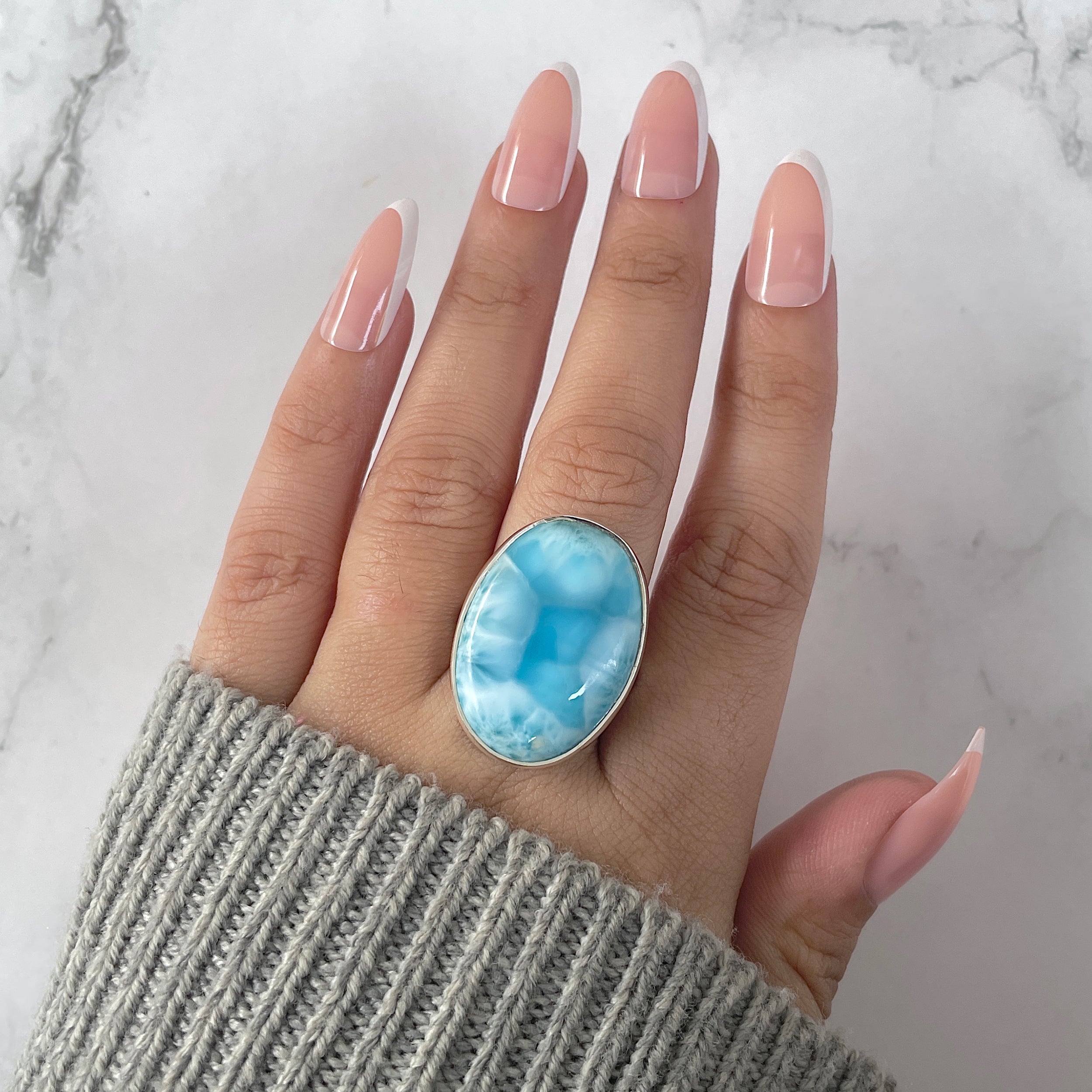 Larimar Adjustable Ring-(LAR-R-1278.)