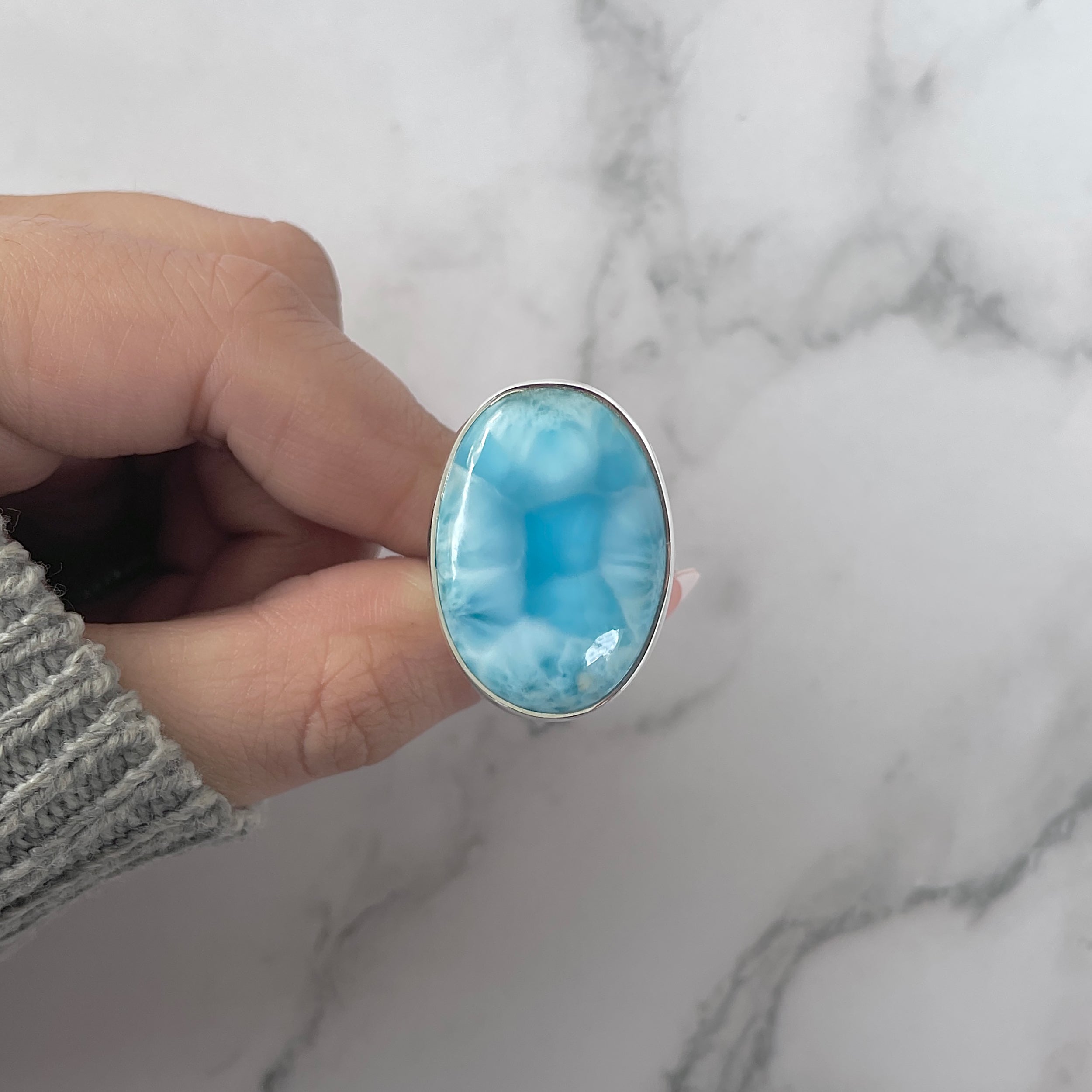 Larimar Adjustable Ring-(LAR-R-1278.)