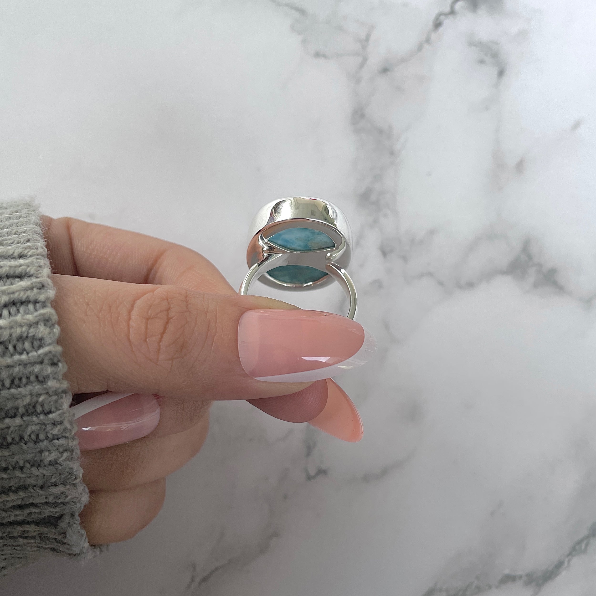 Larimar Adjustable Ring-(LAR-R-1278.)