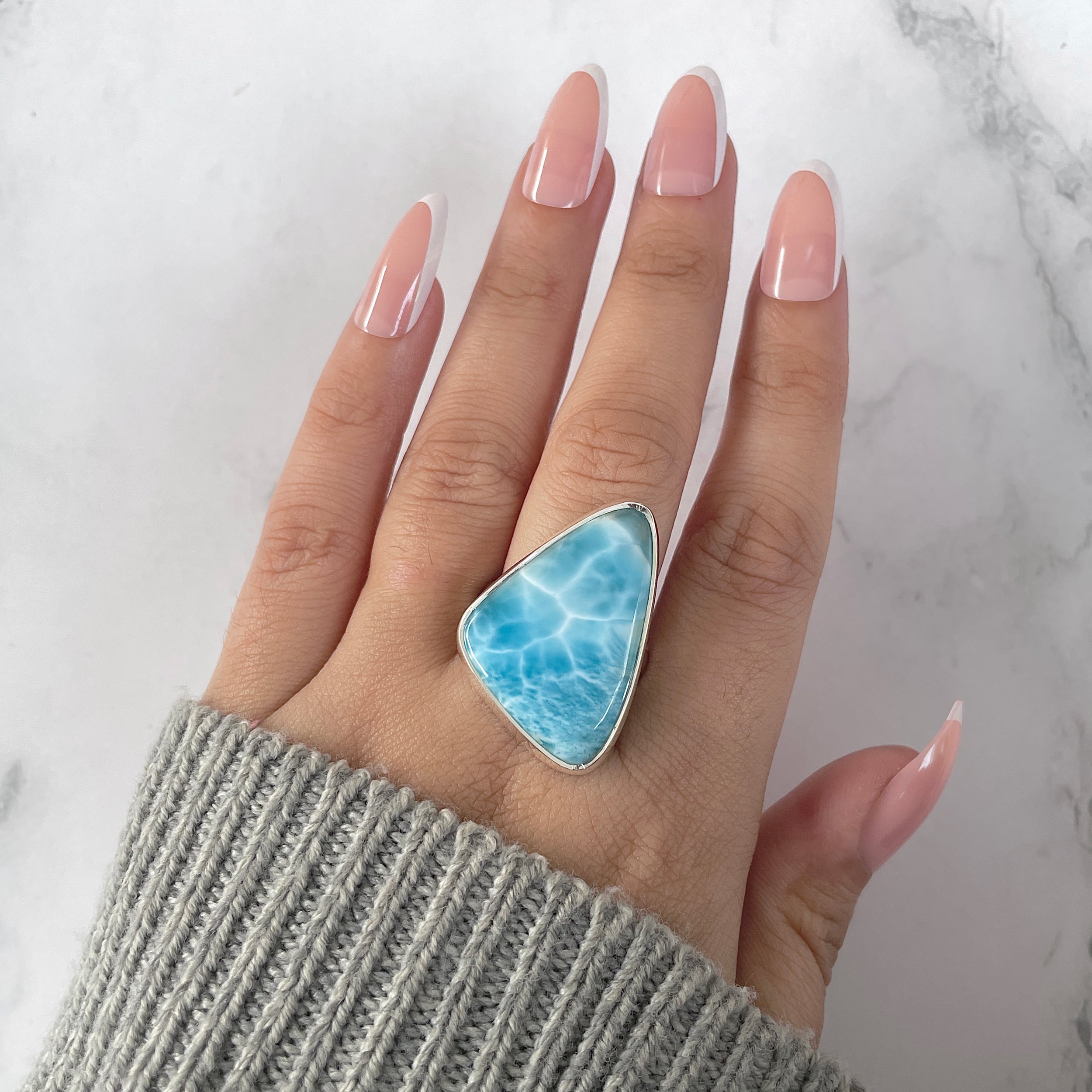Larimar Adjustable Ring-(LAR-R-1279.)