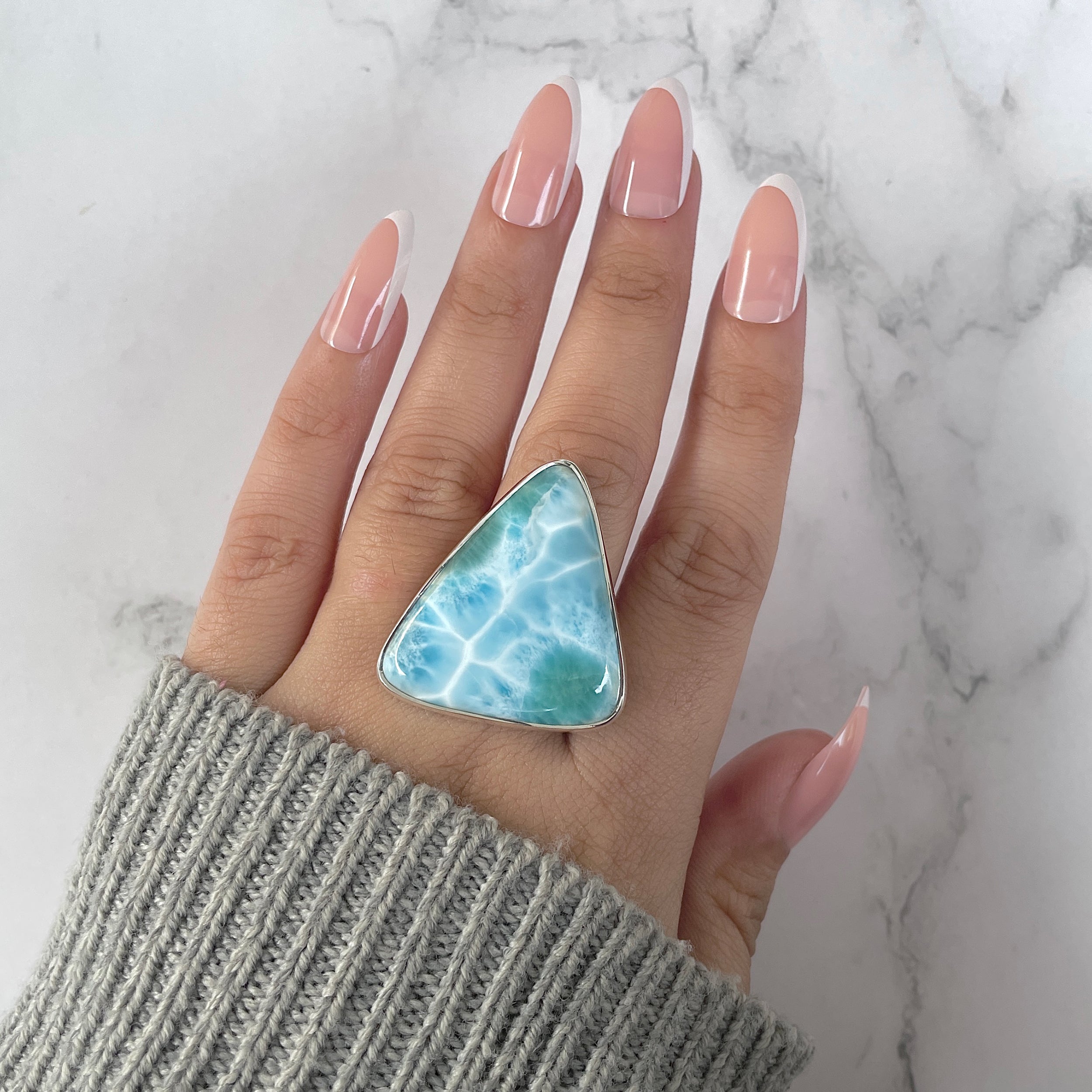 Larimar Adjustable Ring-(LAR-R-1280.)
