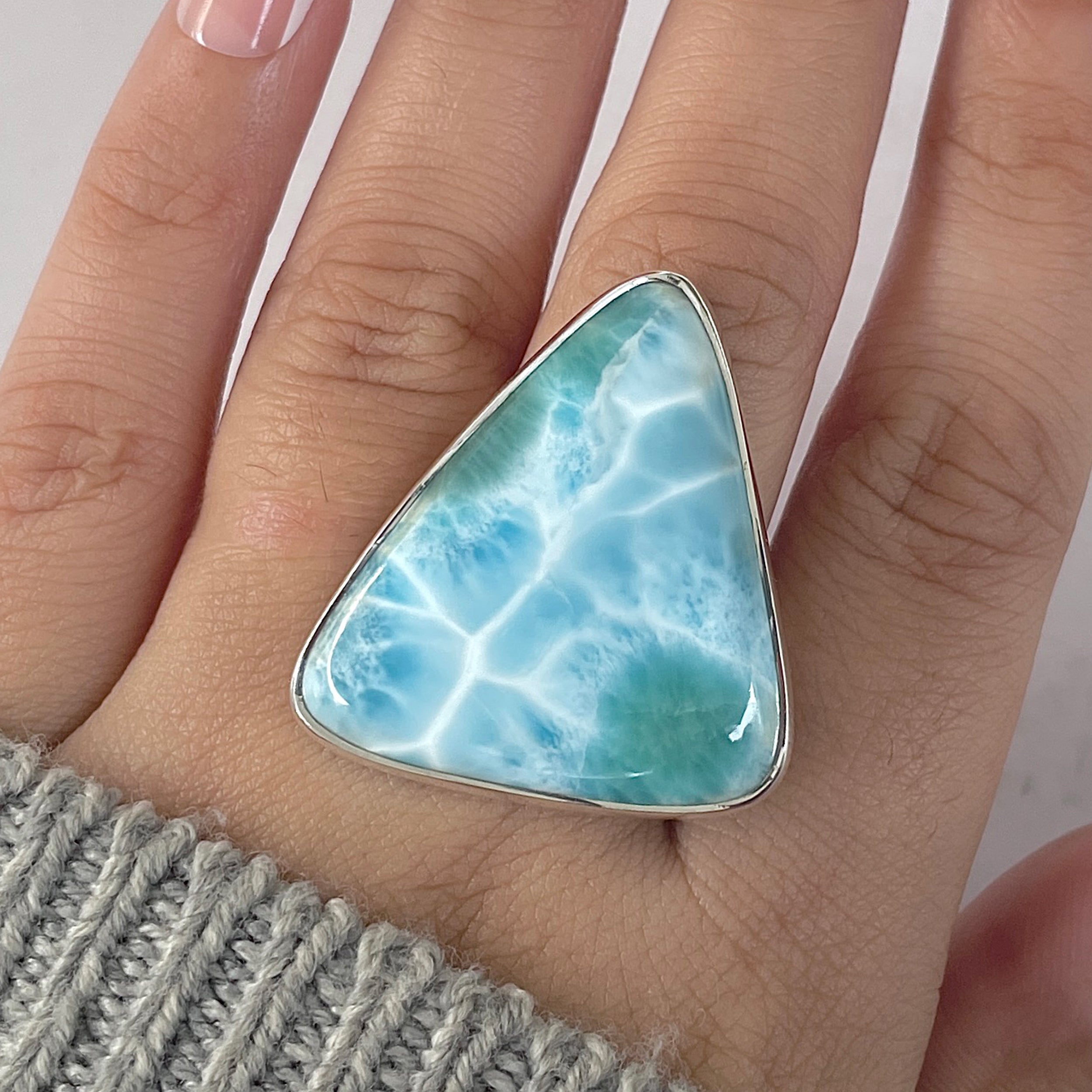 Larimar Adjustable Ring-(LAR-R-1280.)