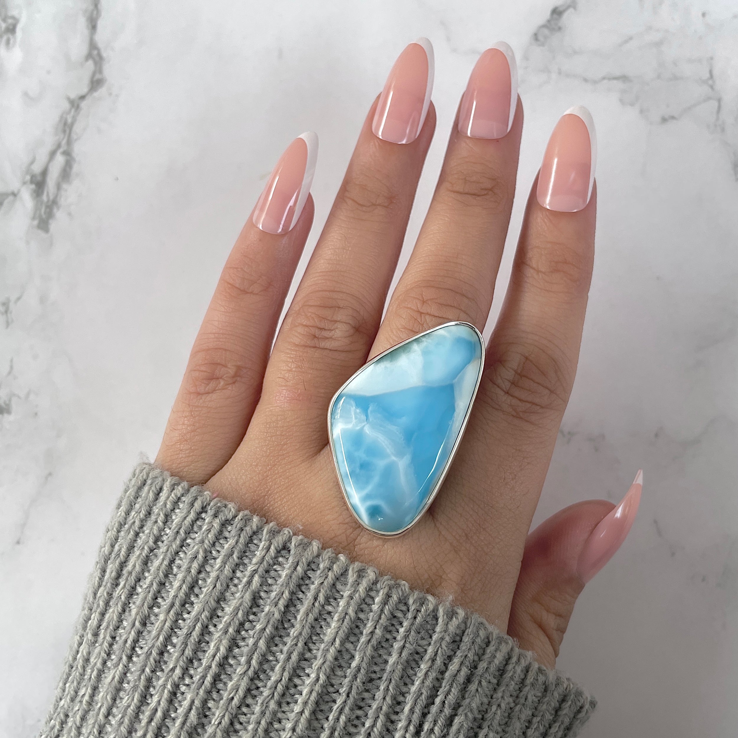 Larimar Adjustable Ring-(LAR-R-1281.)