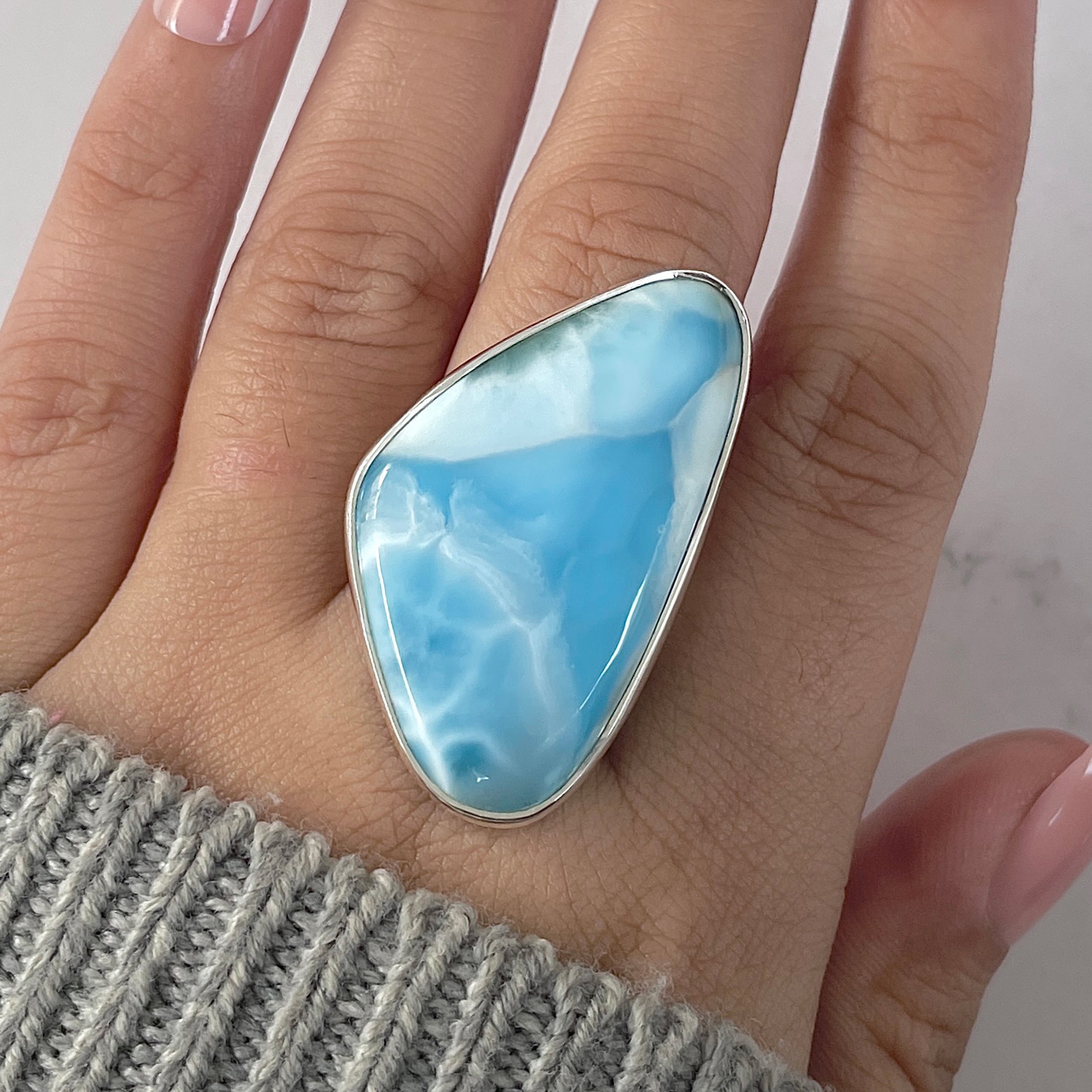 Larimar Adjustable Ring-(LAR-R-1281.)