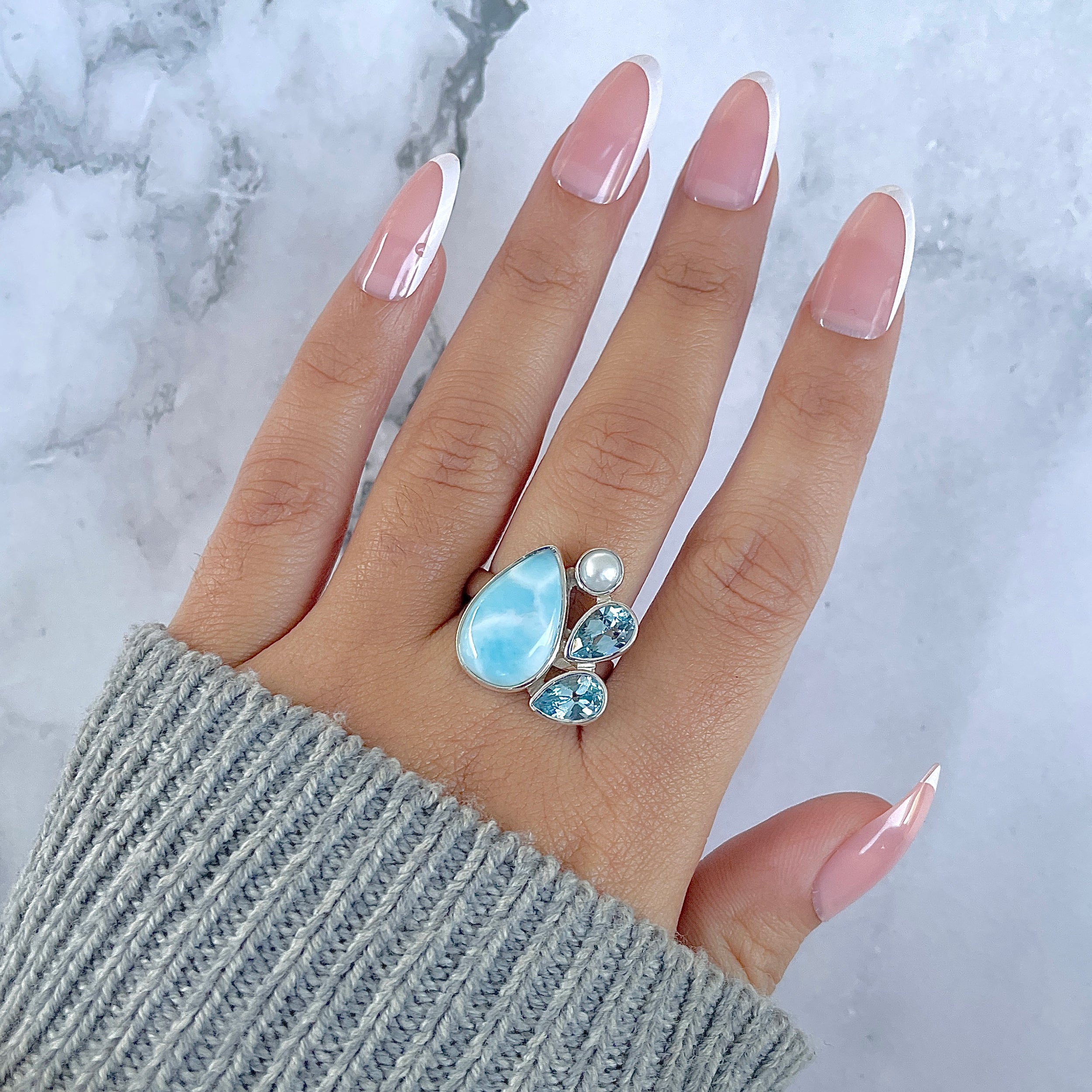 Larimar Adjustable Ring-(LAR-R-1282.)