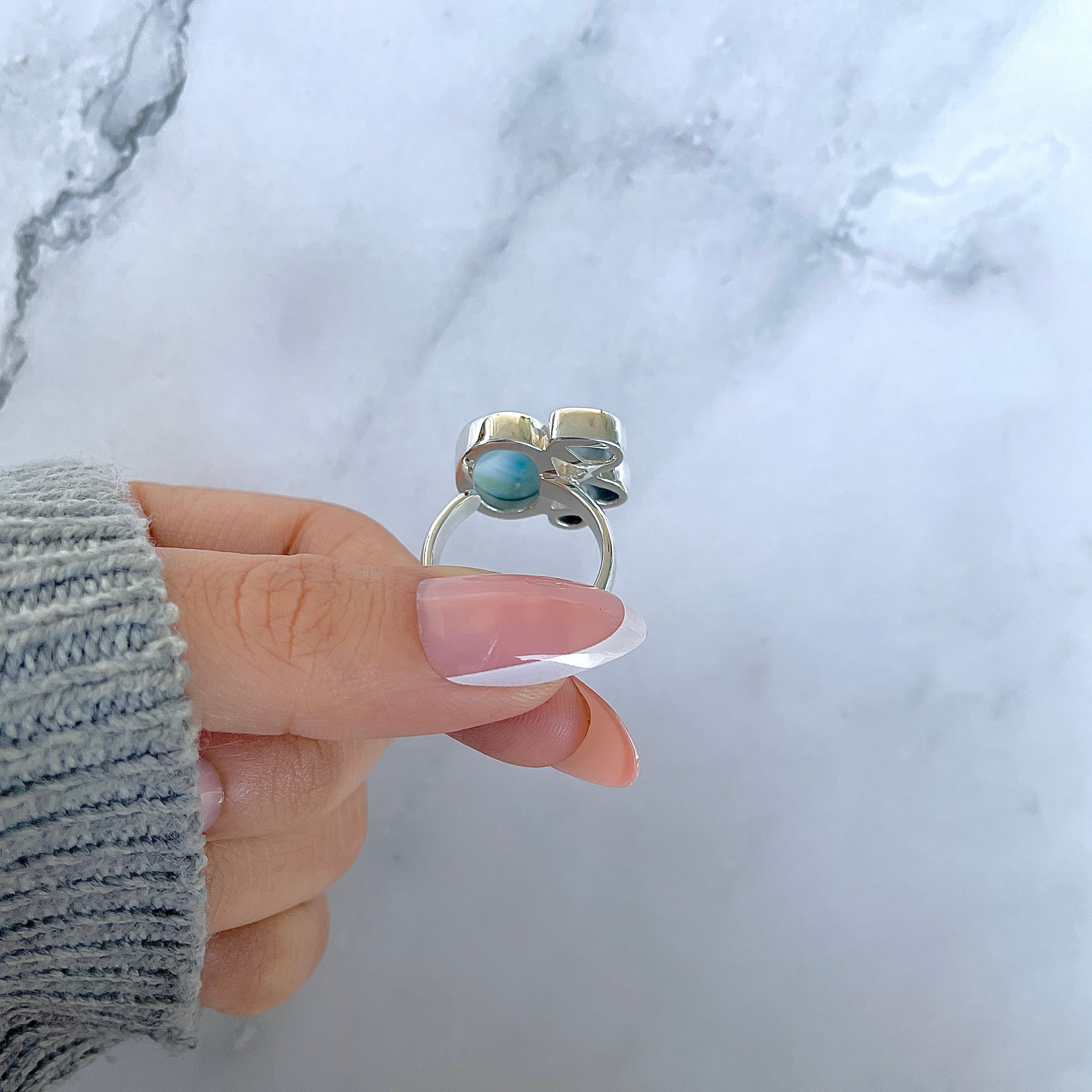 Larimar Adjustable Ring-(LAR-R-1284.)
